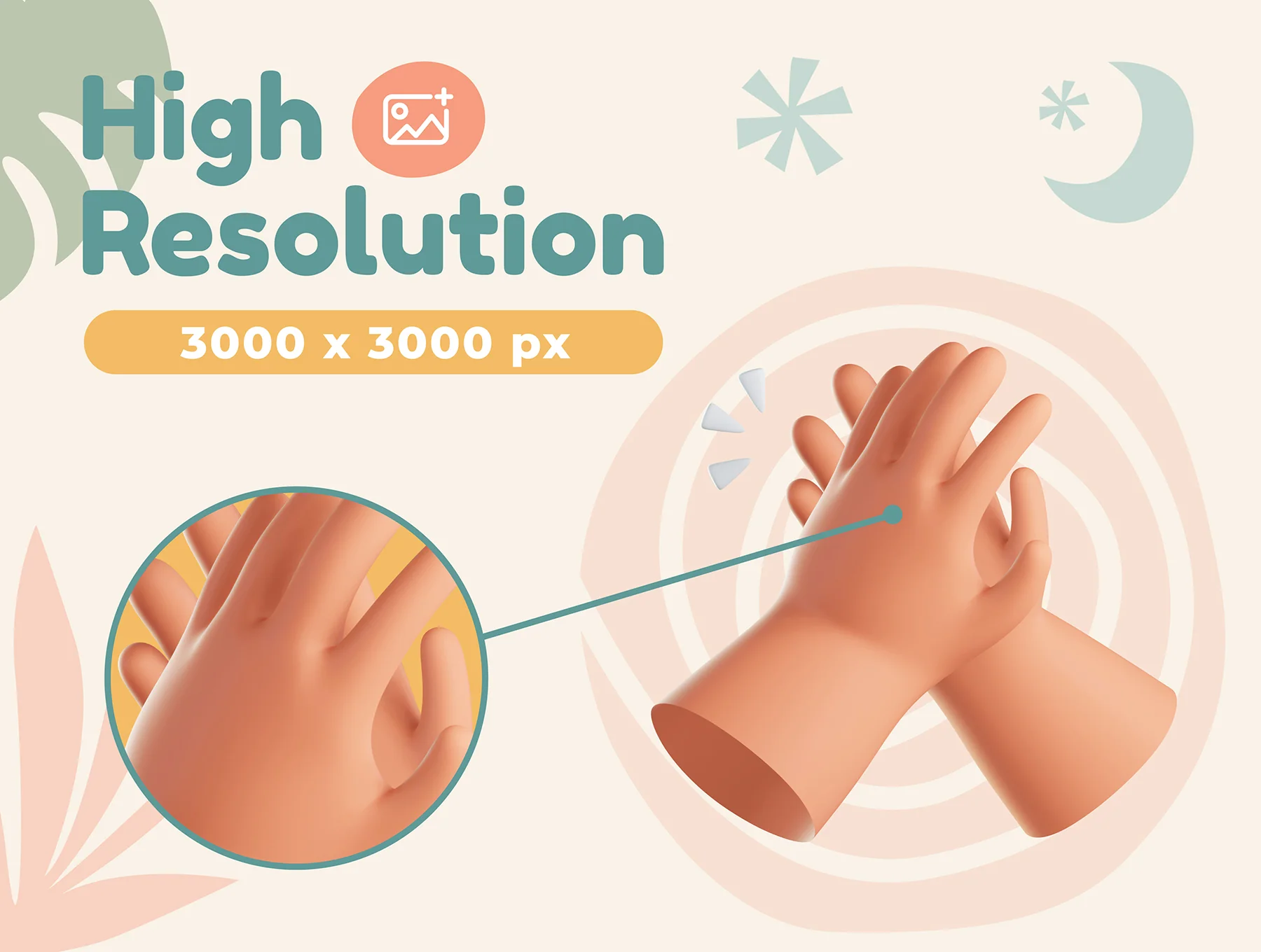 Hands Gesture 3D Icons 2