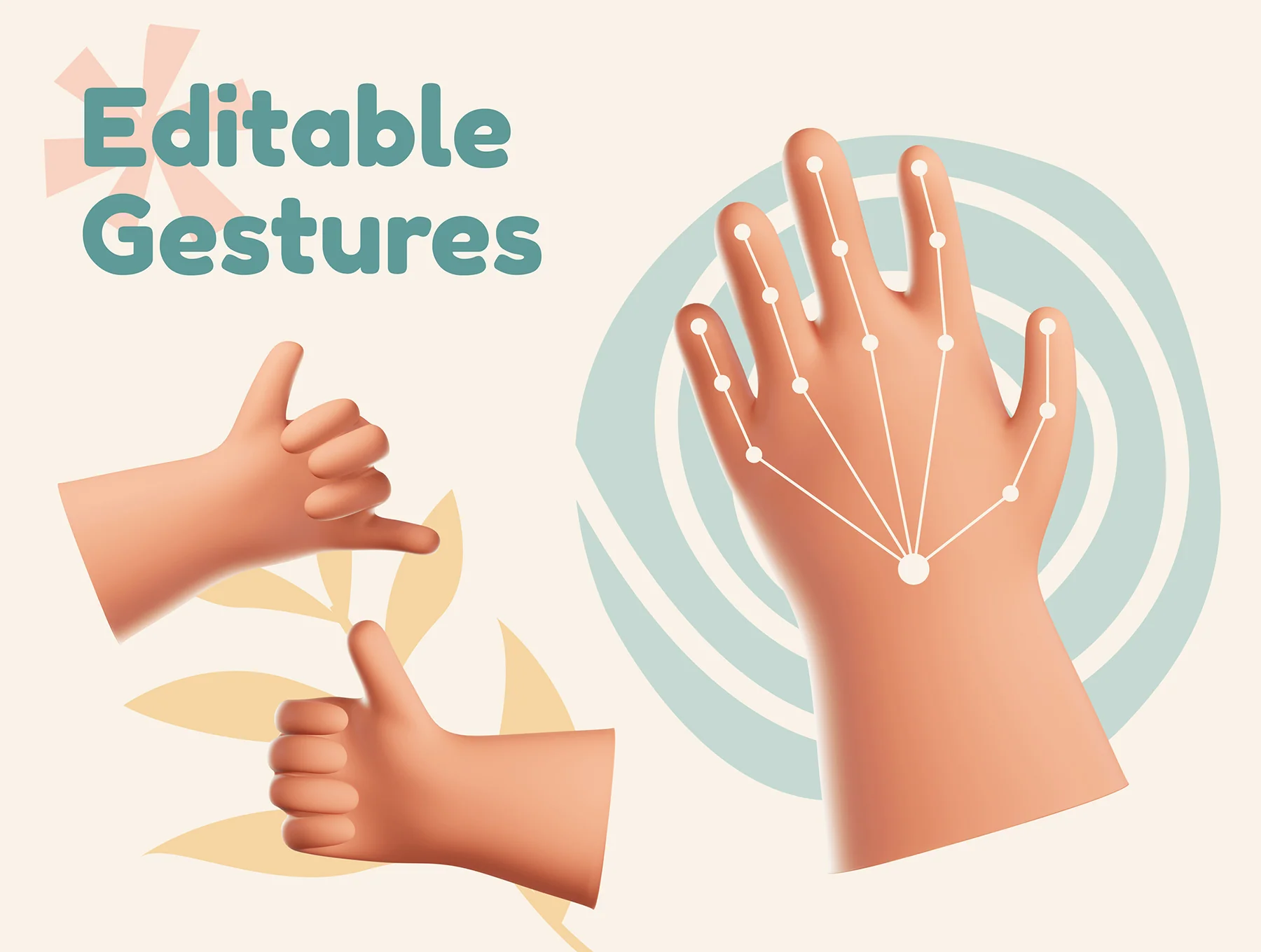 Hands Gesture 3D Icons 3