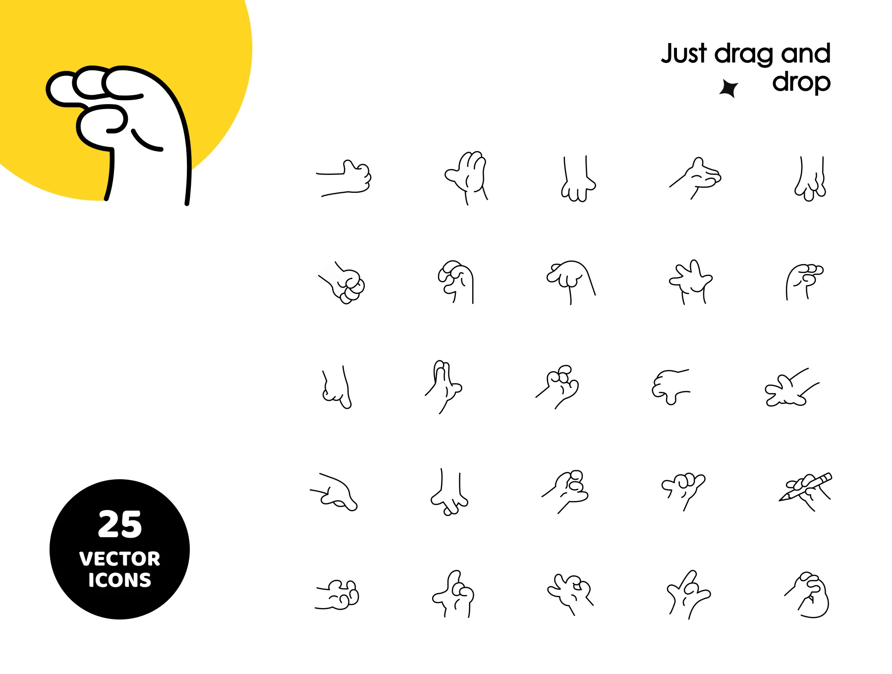Hand gestures pack - drawn illustrations 3