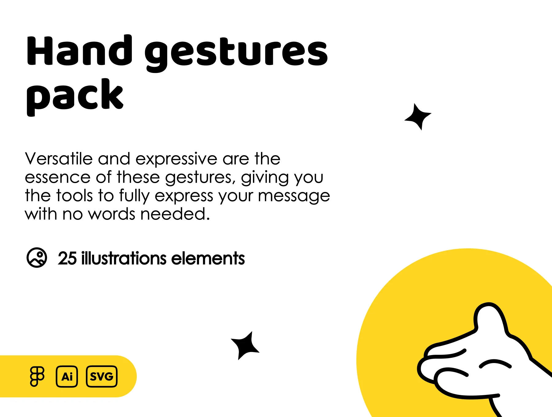 Hand gestures pack - drawn illustrations 4