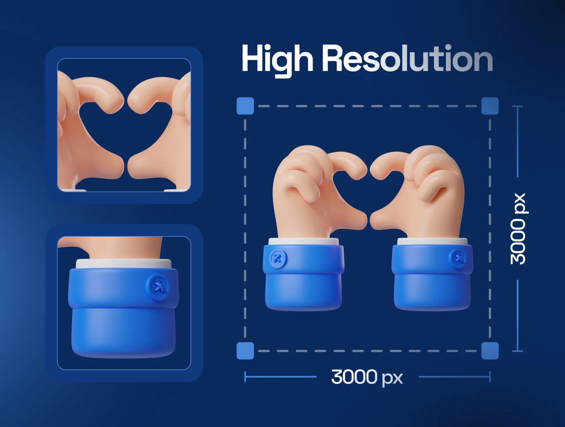 Hand Gesture 3D Icon Set V.1 4