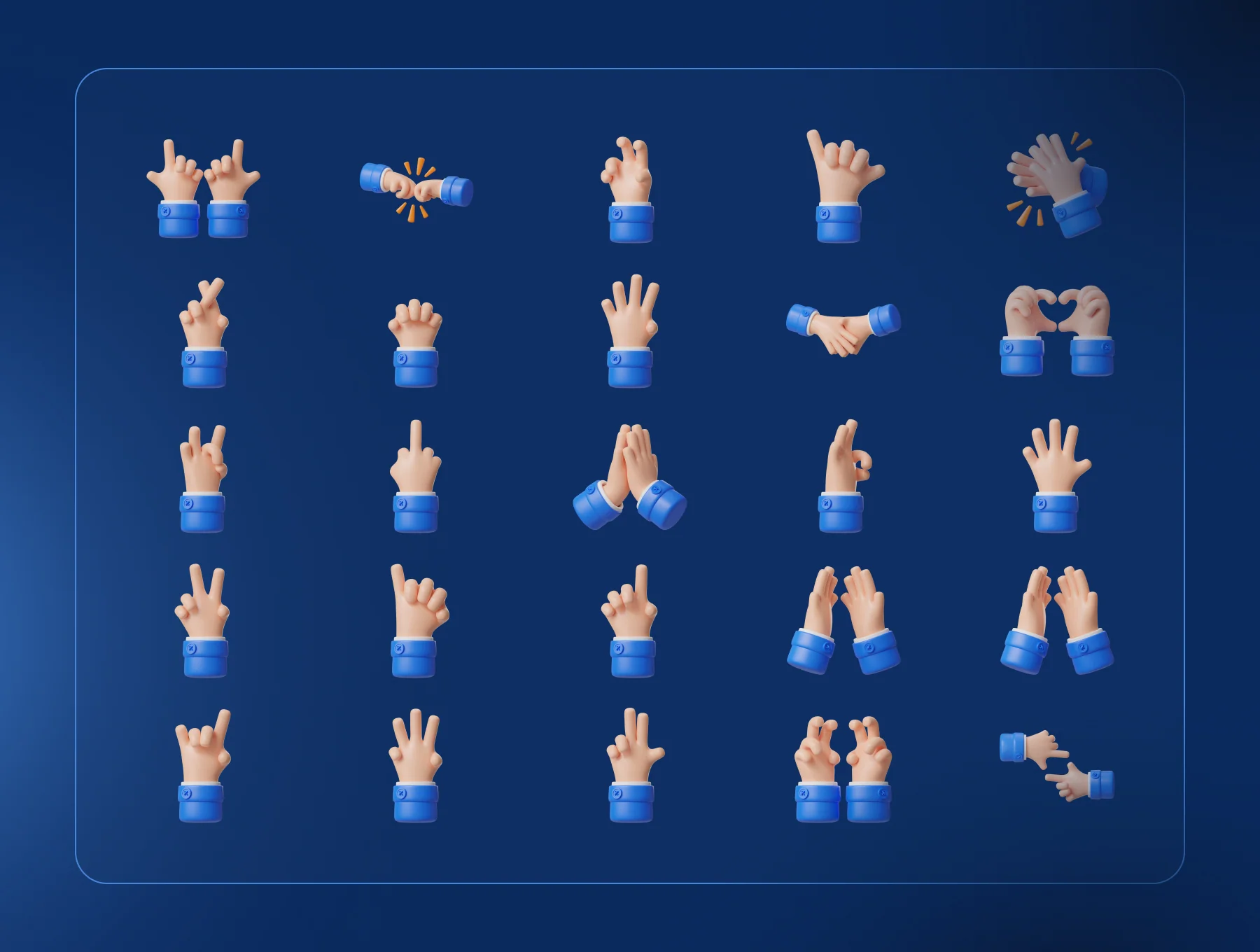 Hand Gesture 3D Icon Set V.1 5