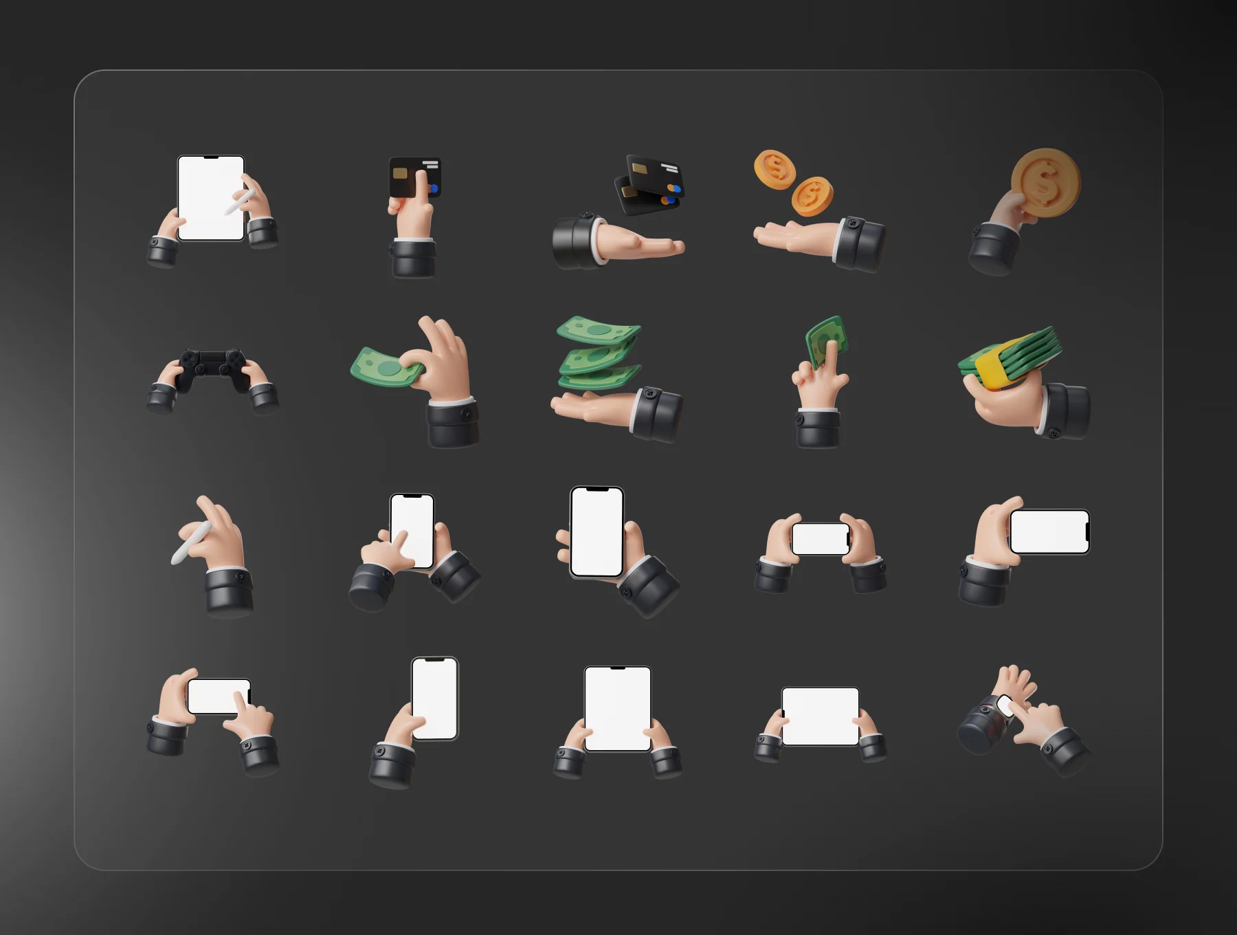 Hand Gesture 3D Icon Set V 2.0 6