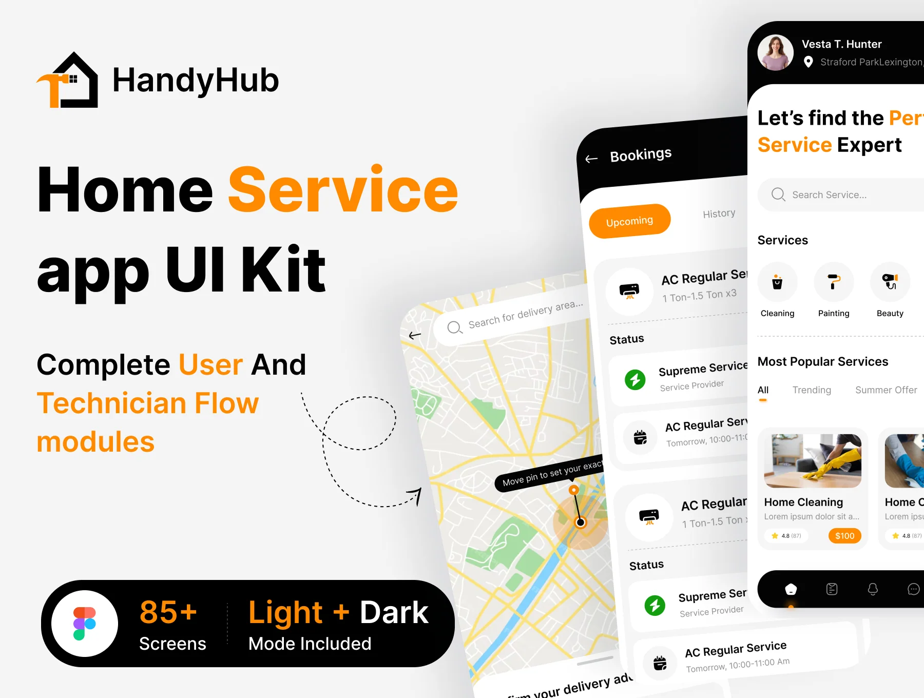HandyHub UI Kit: On demand home service app (complete flow)