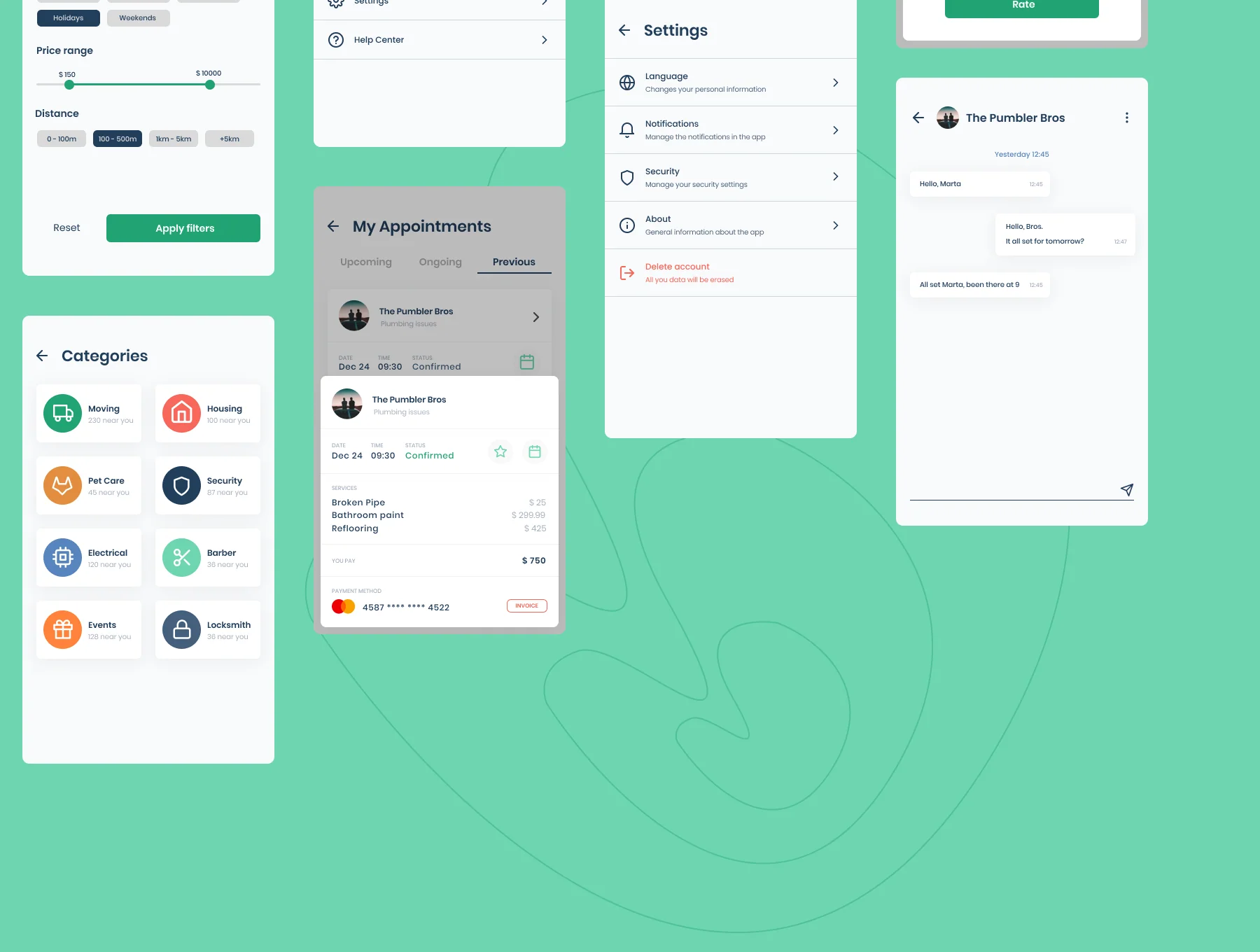 Handyman Services App UI Kit 4