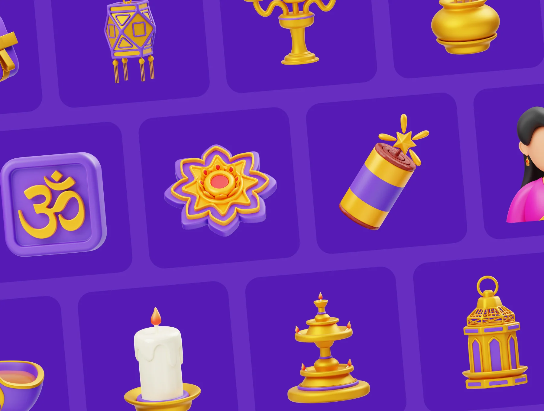 Happy Diwali 3D Illustration 6