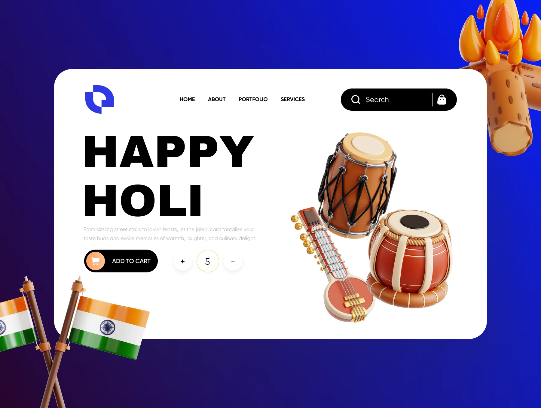 Happy Holi 3D Icon Set 4