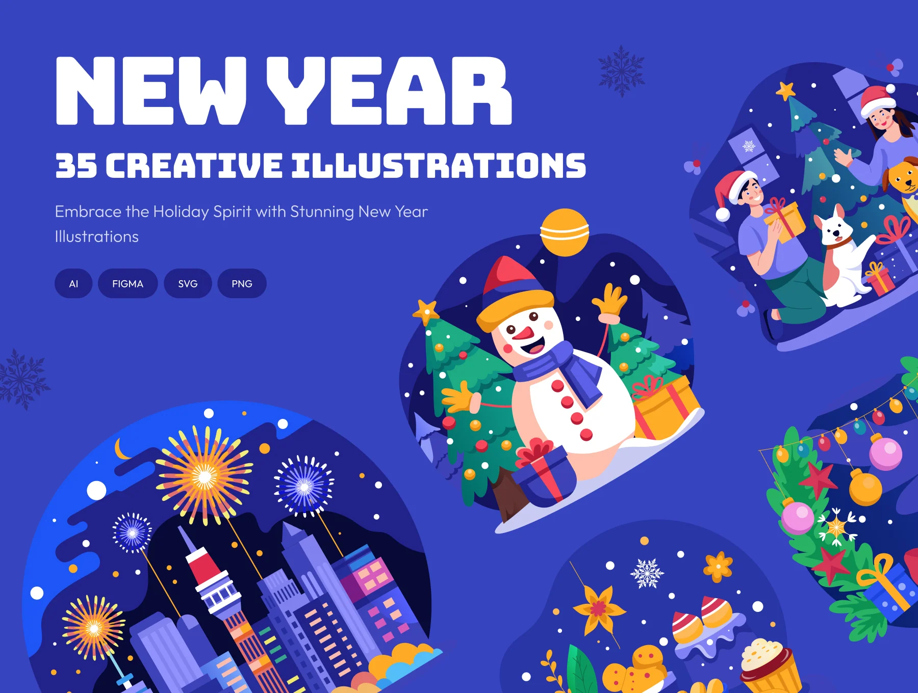Happy New Year Illustration Pack