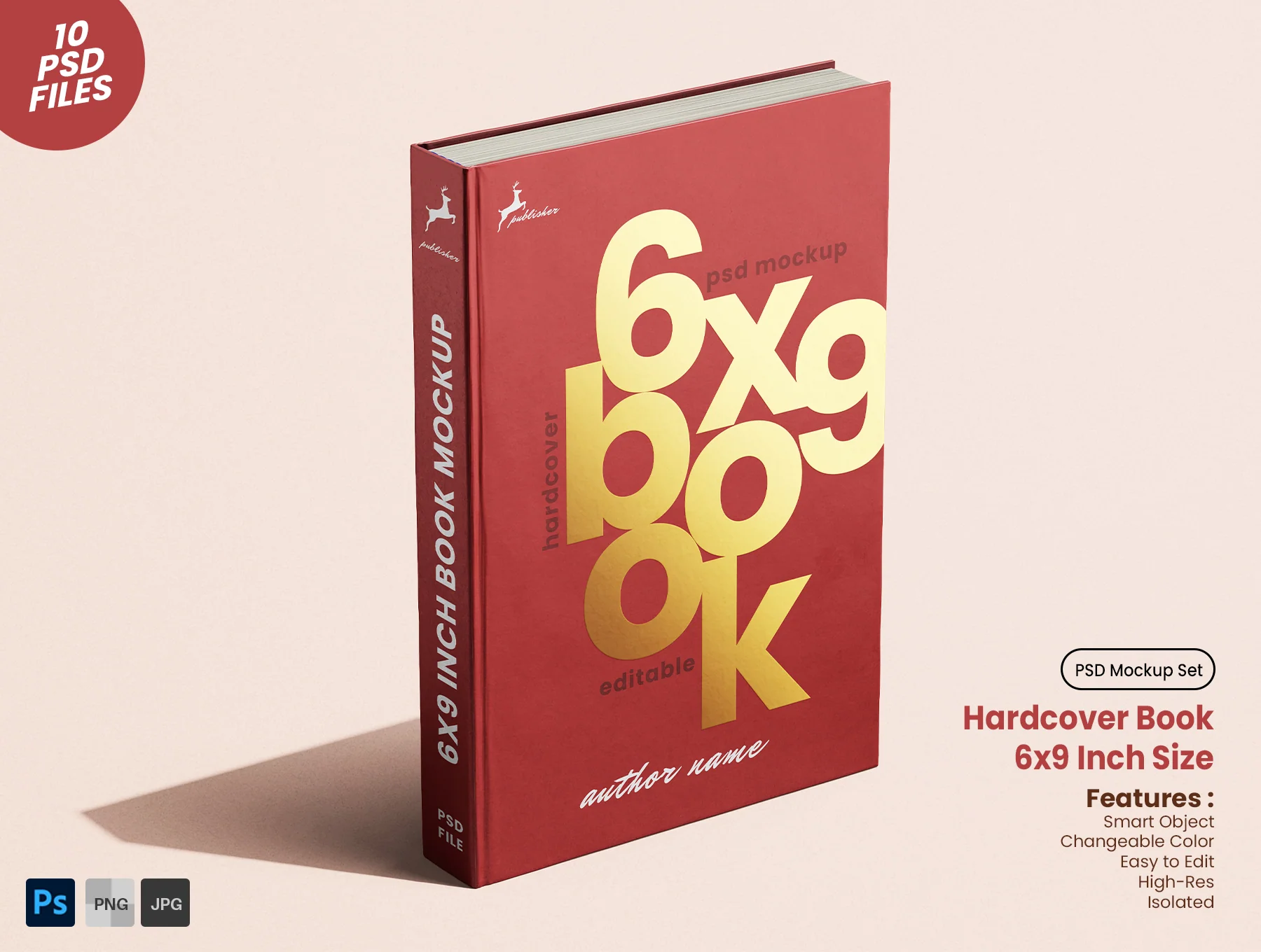Hardcover Book 6x9 Inch Mockup Set