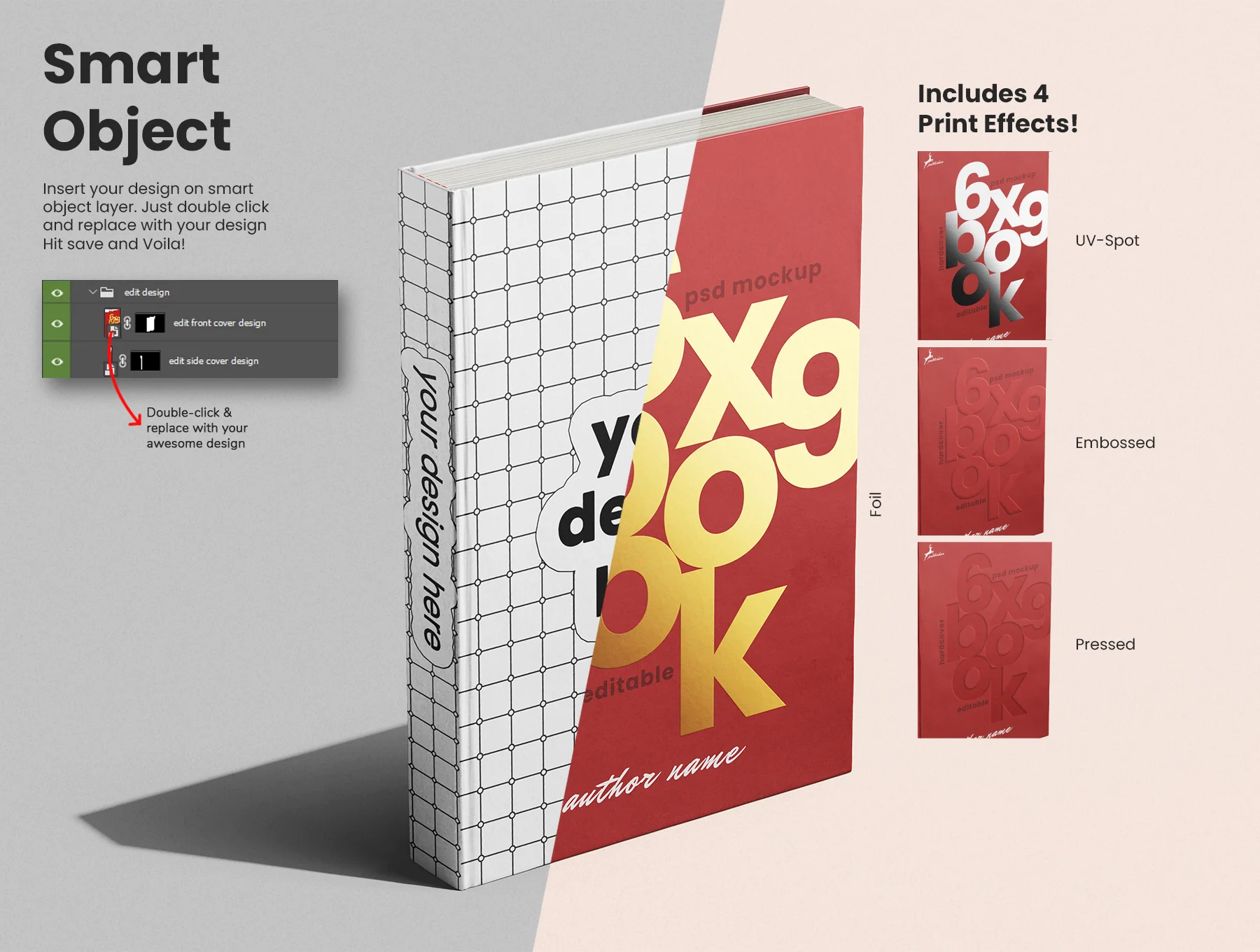 Hardcover Book 6x9 Inch Mockup Set 3