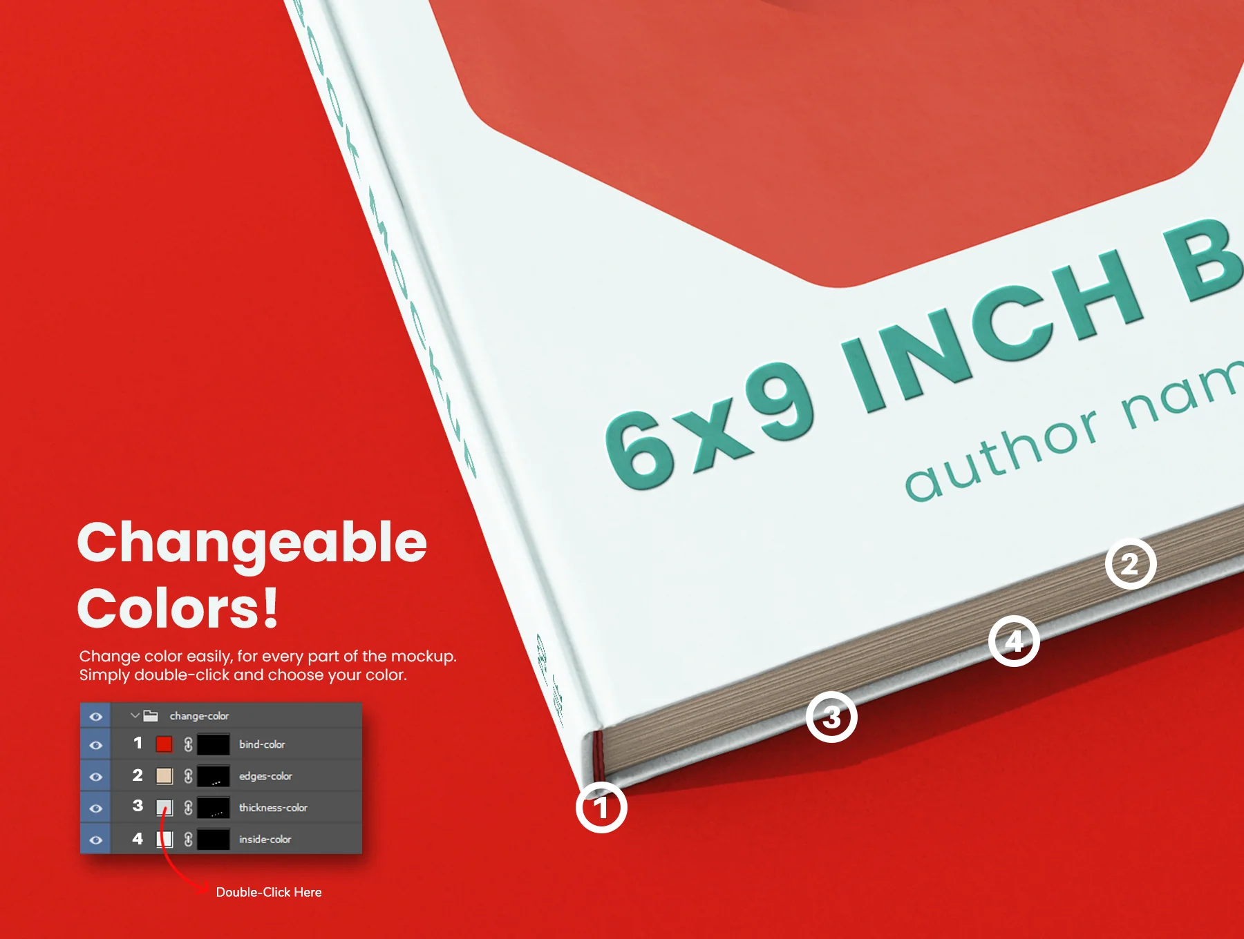 Hardcover Book 6x9 Inch Mockup Set 4