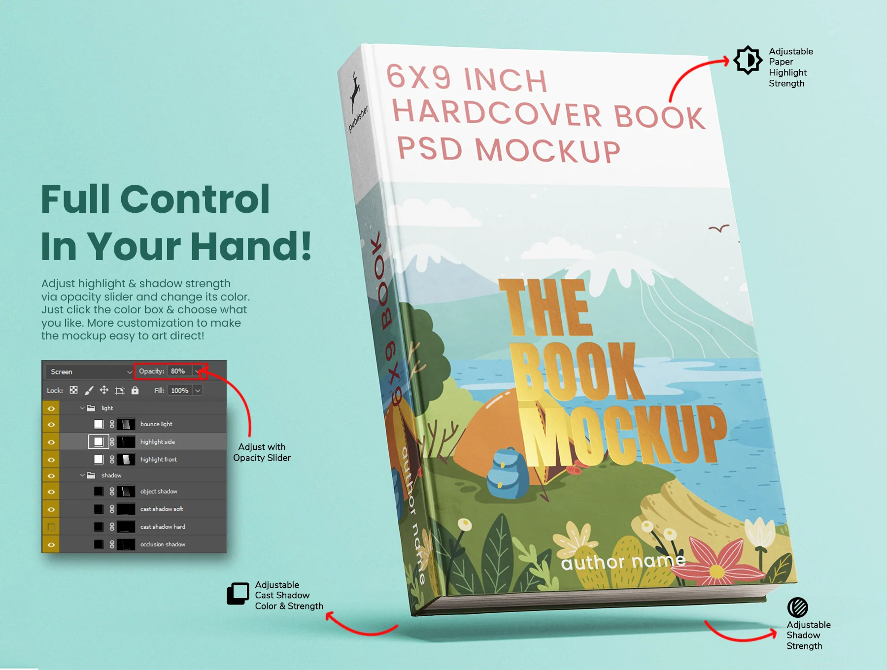 Hardcover Book 6x9 Inch Mockup Set 5