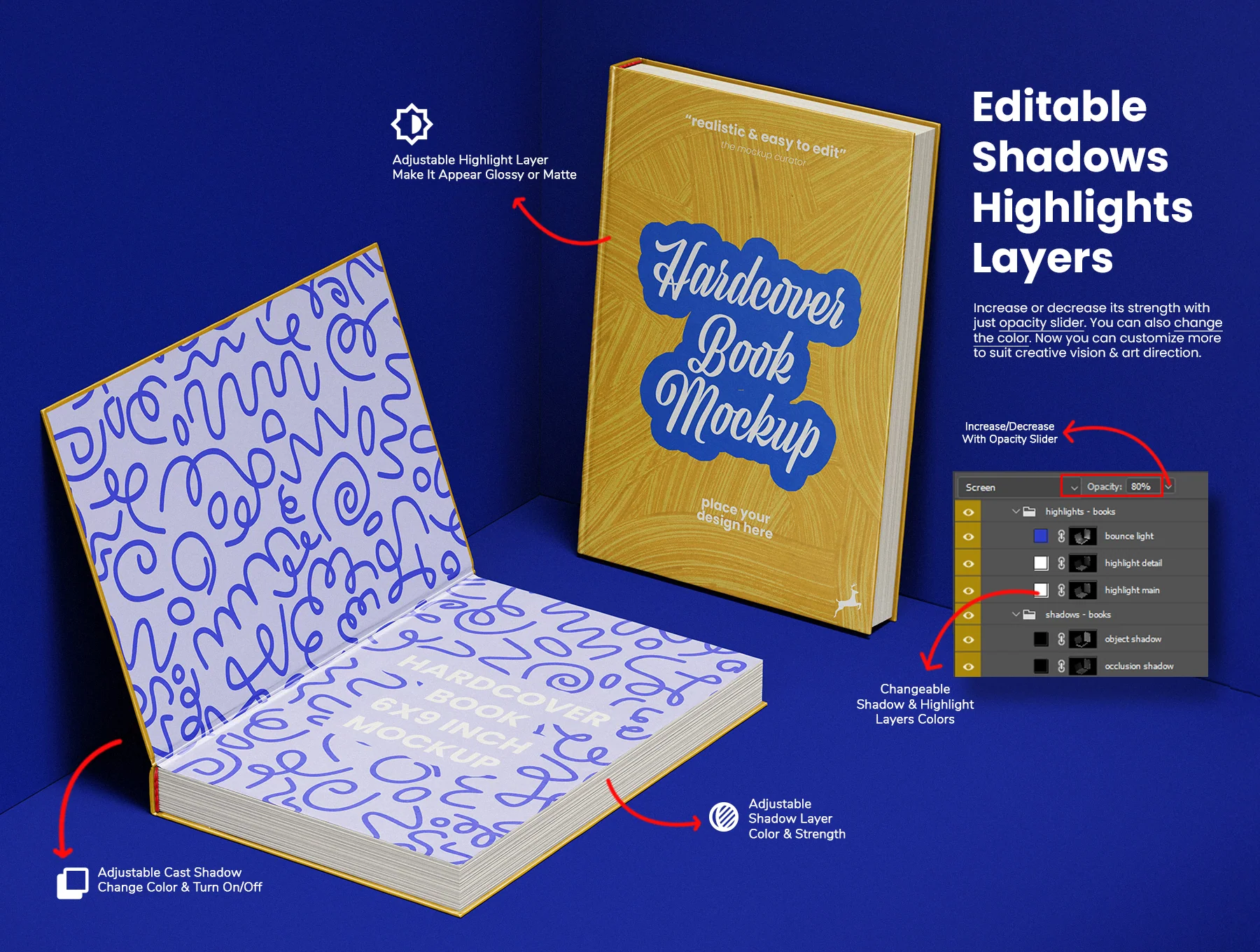 Hardcover Book 6x9 Inch Size Mockups 5