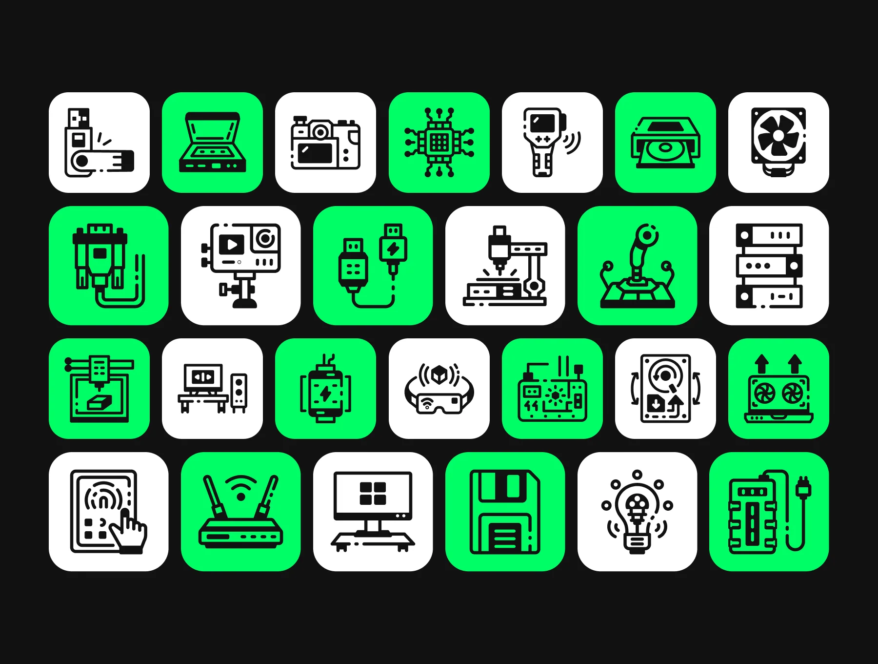 Hardware and Technology Icon Set 6