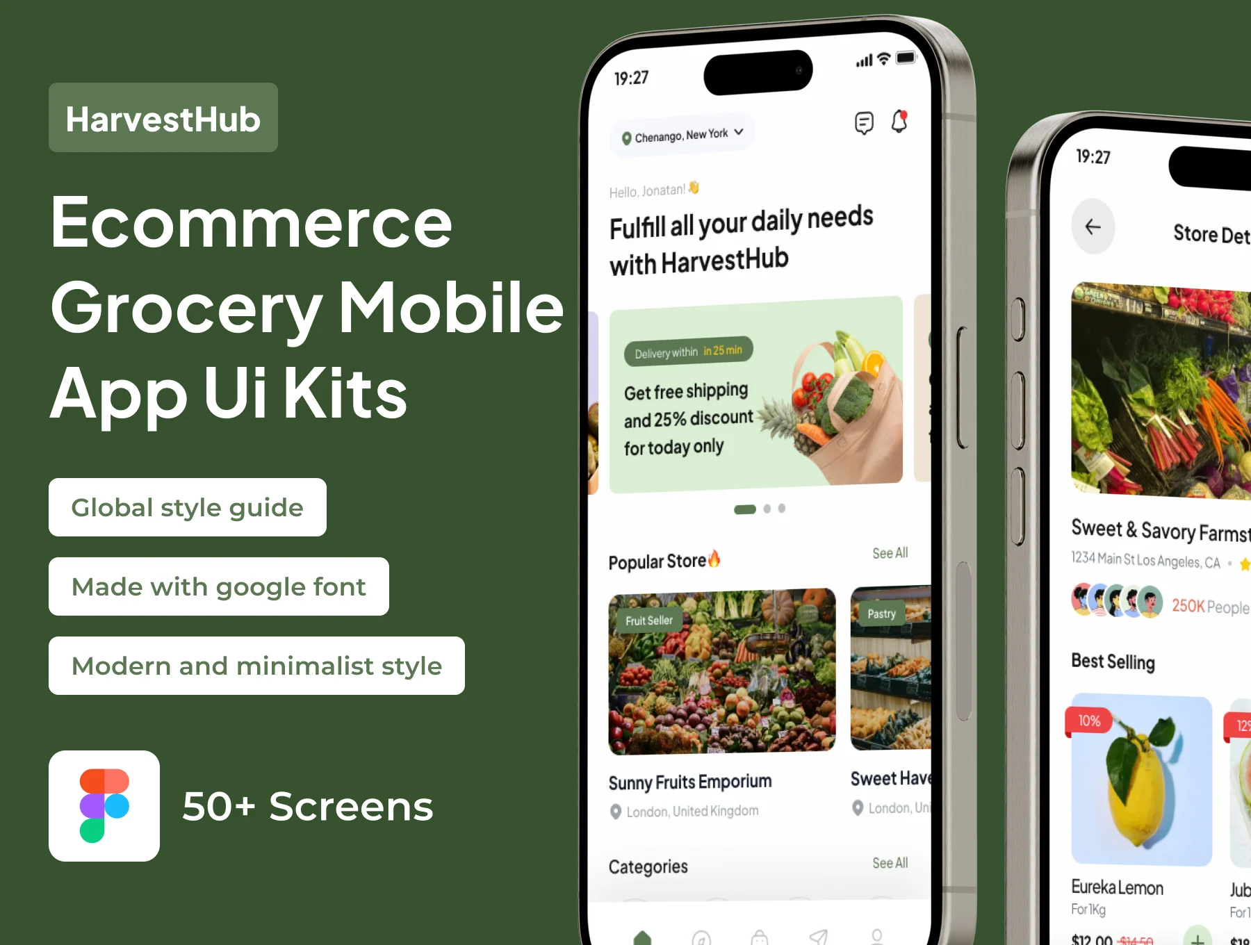 HarvestHub - Ecommerce Grocery Premium UI KIts App