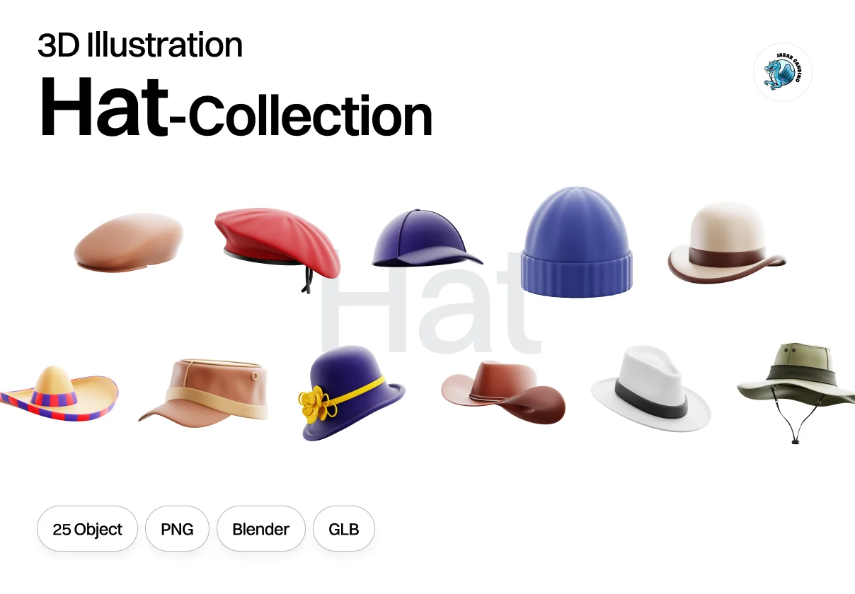 Hat 3D Icon Set