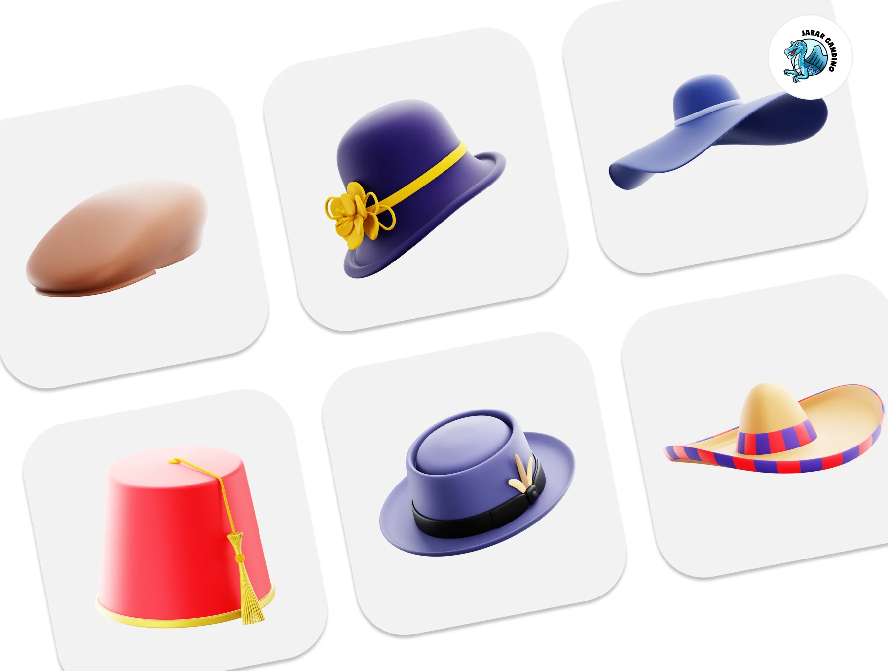 Hat 3D Icon Set 7