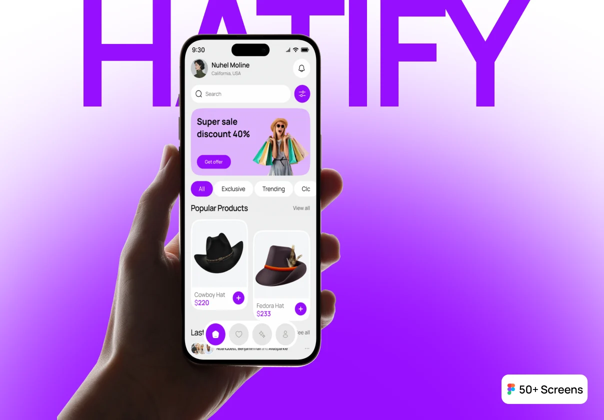 Hatify – Fashion Headwear Shopping Mobile UI Kit