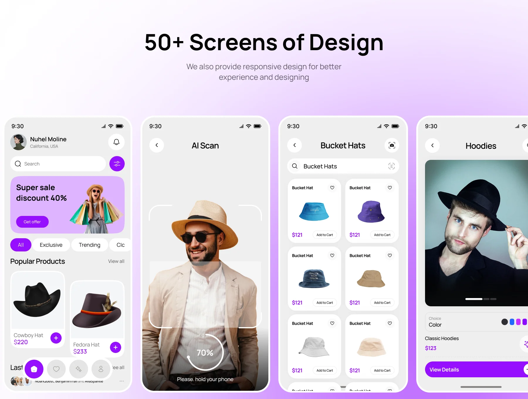 Hatify – Fashion Headwear Shopping Mobile UI Kit 3