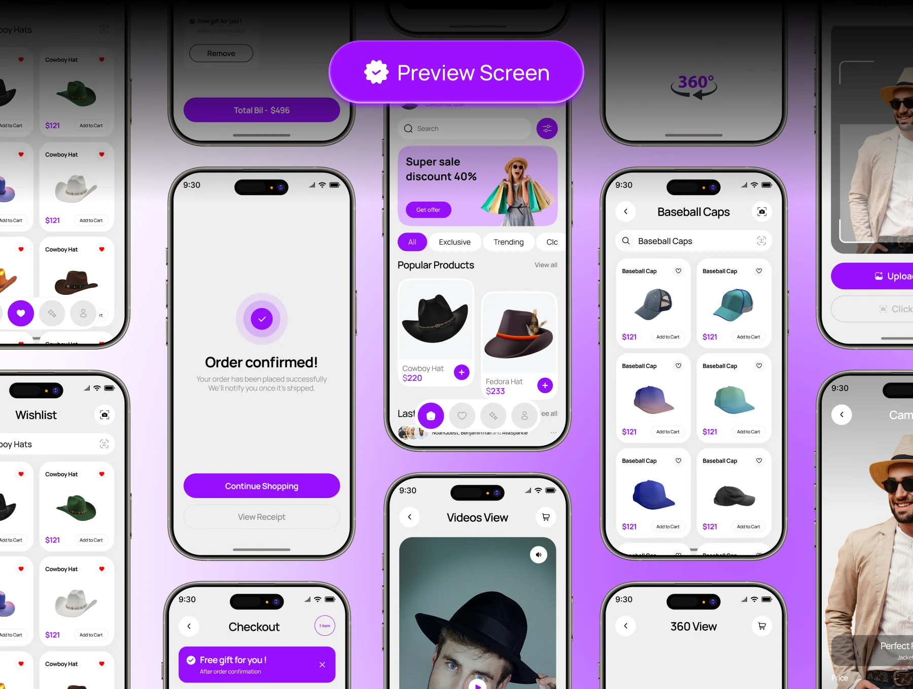 Hatify – Fashion Headwear Shopping Mobile UI Kit 4