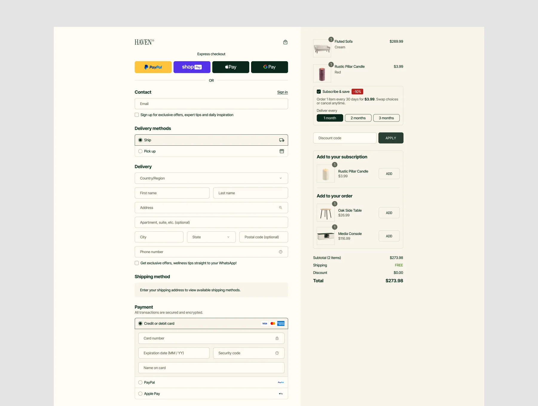 Haven Furniture Shopify E-Commerce Store Template 8