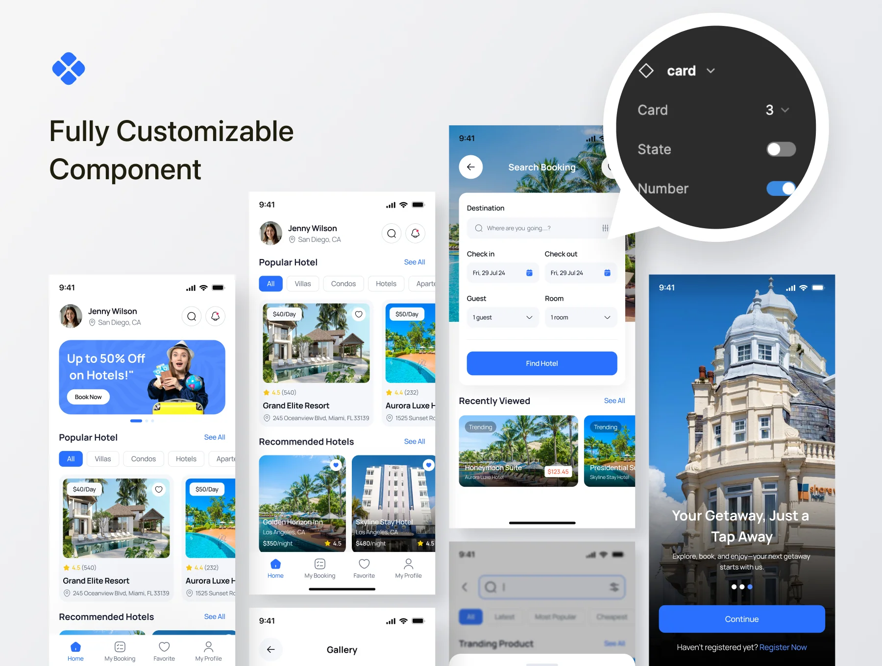 Havenly Hotel Booking  Mobile App UI Kit 3