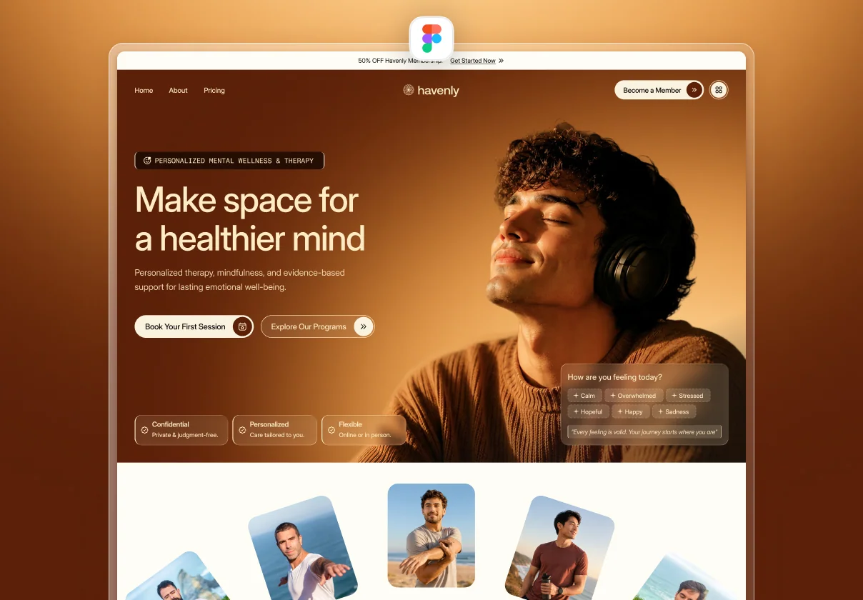 Havenly - Mental Wellness & Therapy Website Template