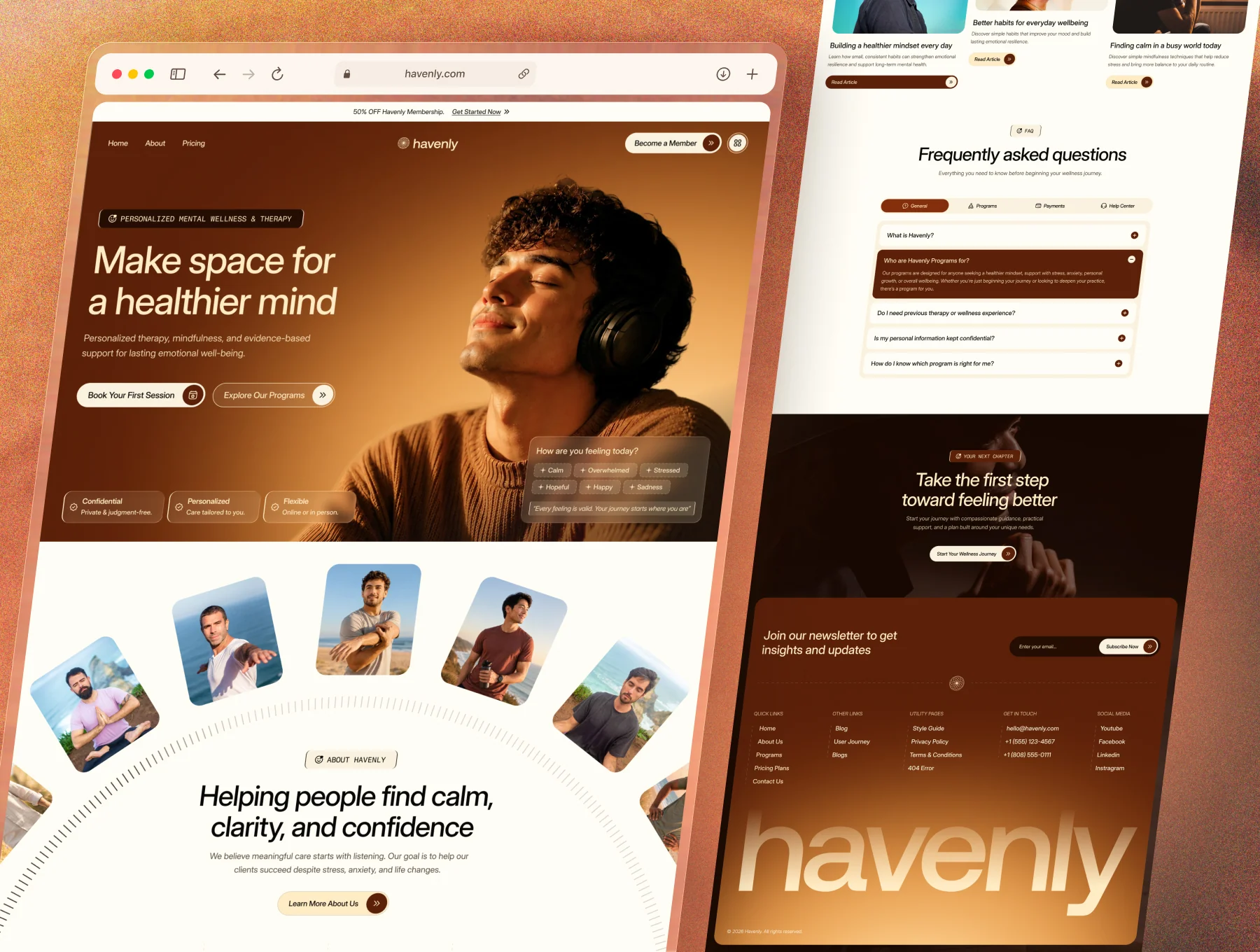 Havenly - Mental Wellness & Therapy Website Template