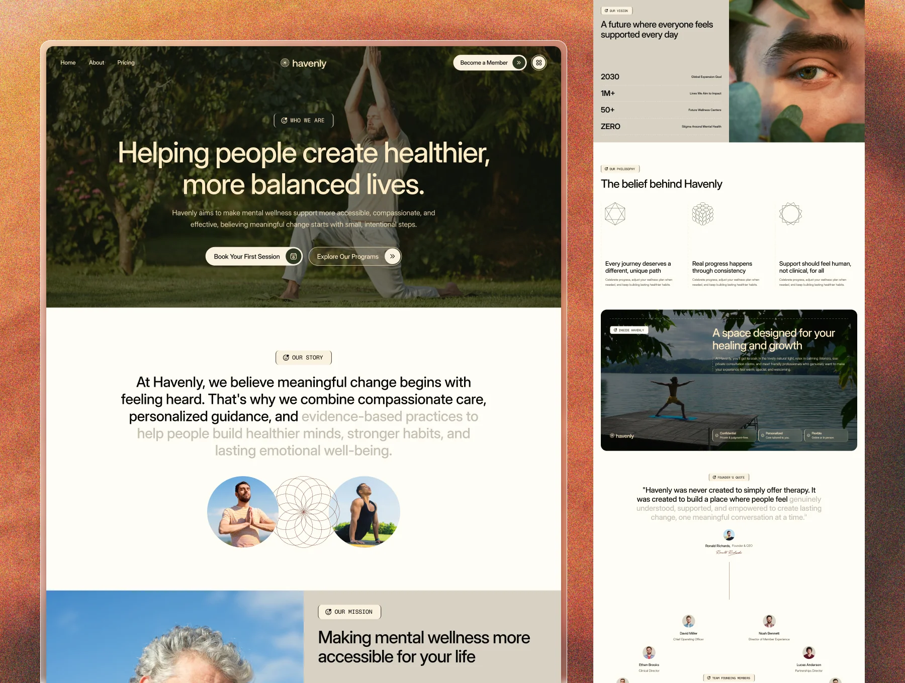 Havenly - Mental Wellness & Therapy Website Template 3