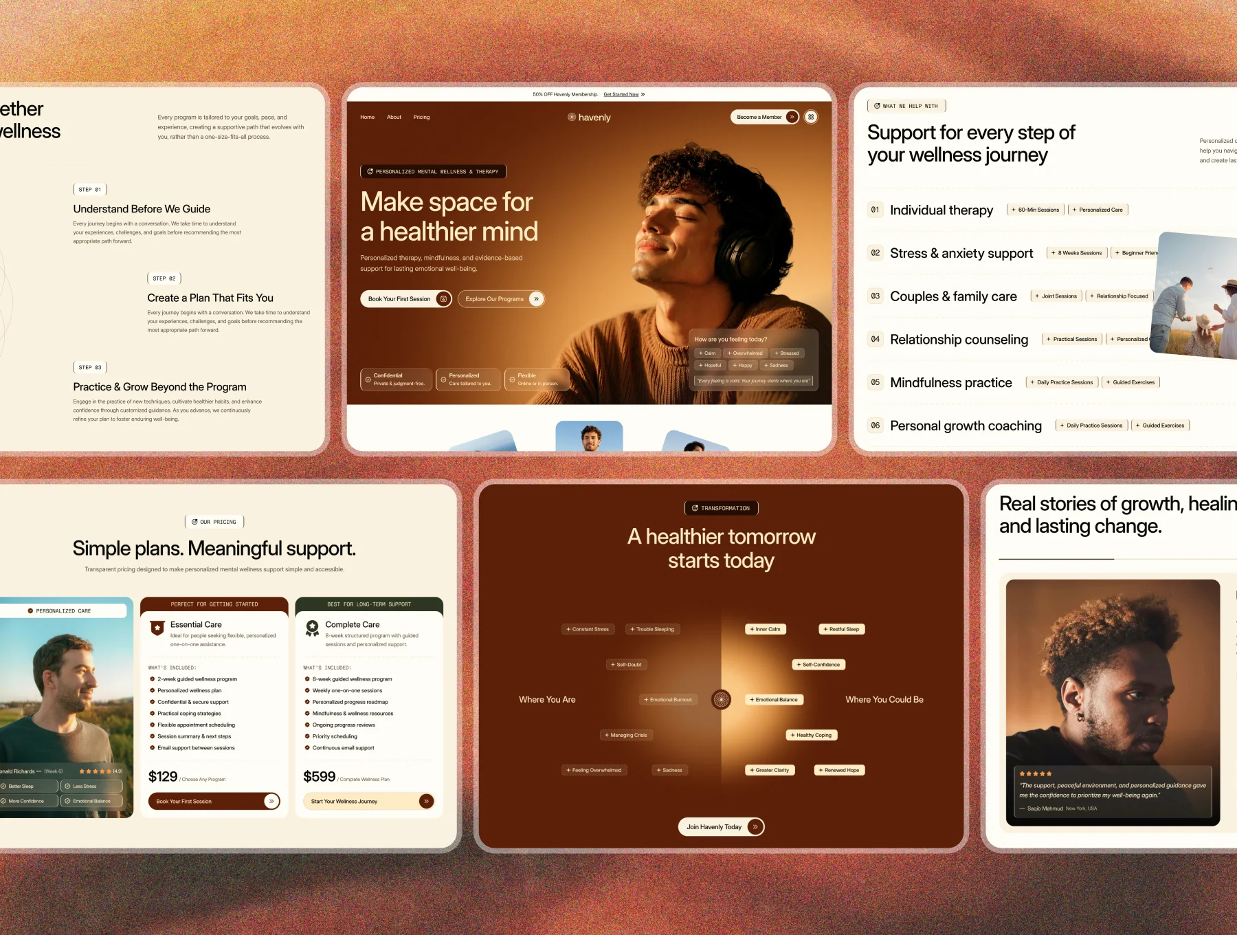 Havenly - Mental Wellness & Therapy Website Template 4