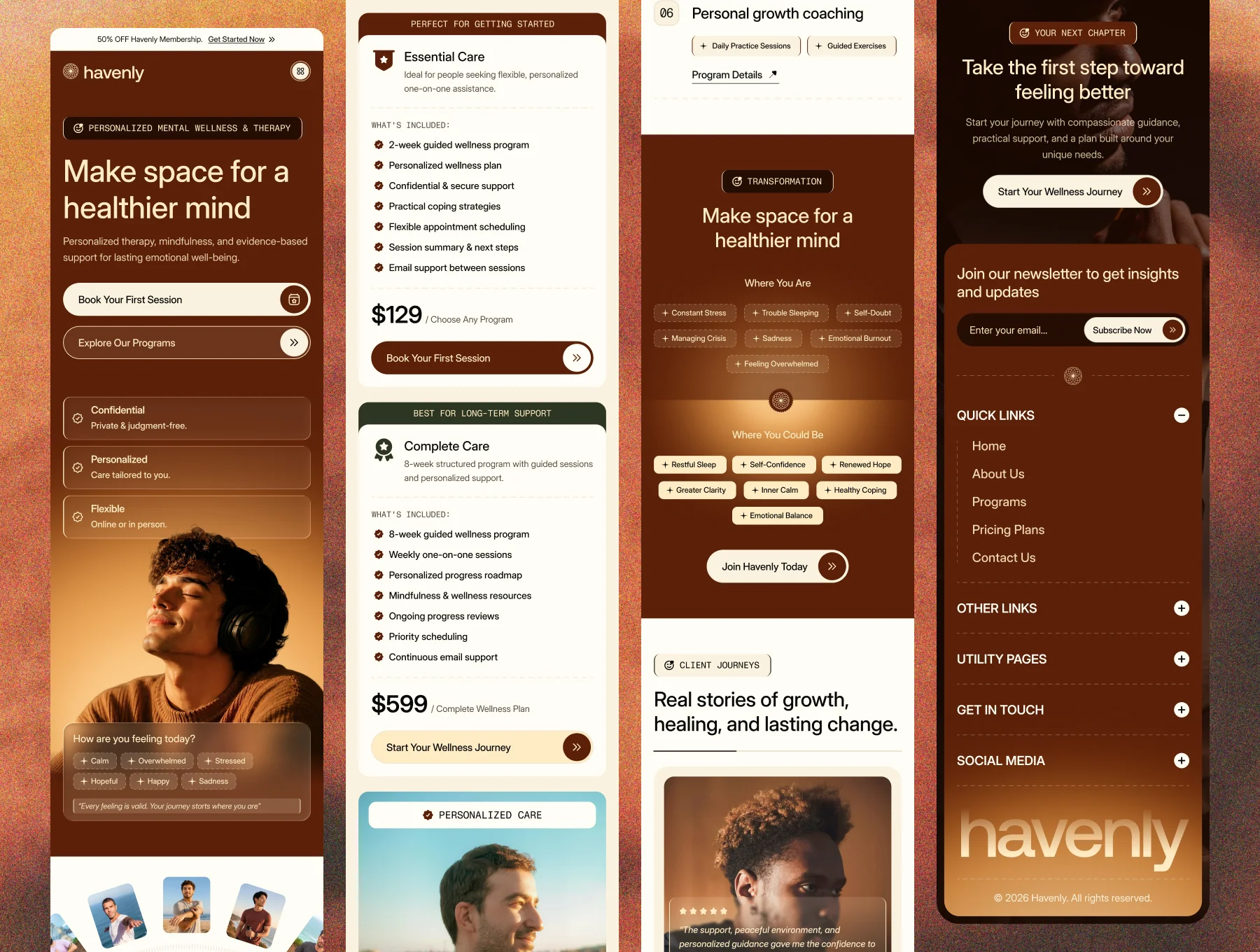 Havenly - Mental Wellness & Therapy Website Template 5
