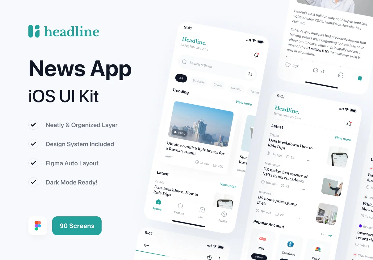 Headline - News App UI Kit