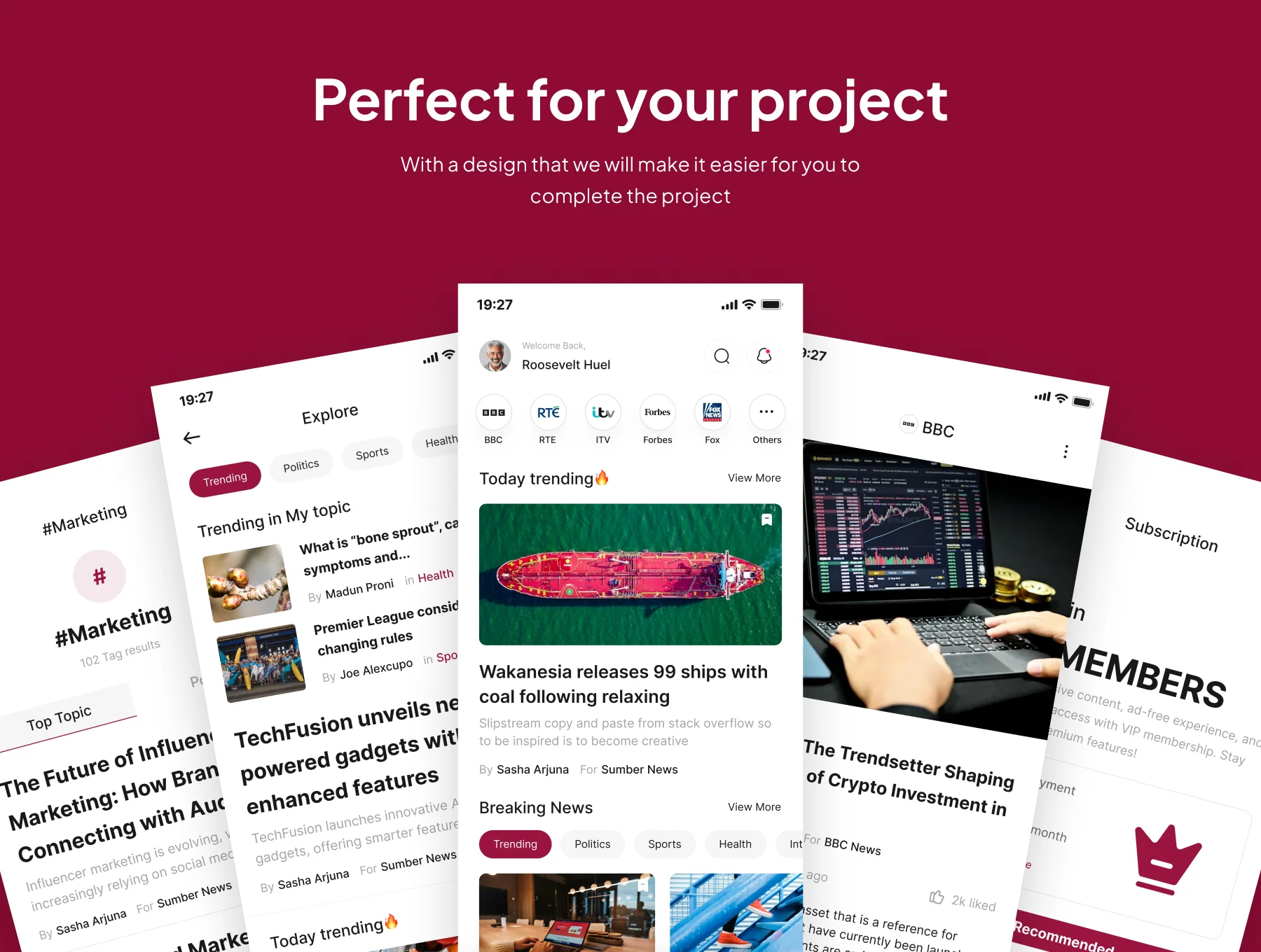 Headliner - News Portal App Mobile UI Kits 4