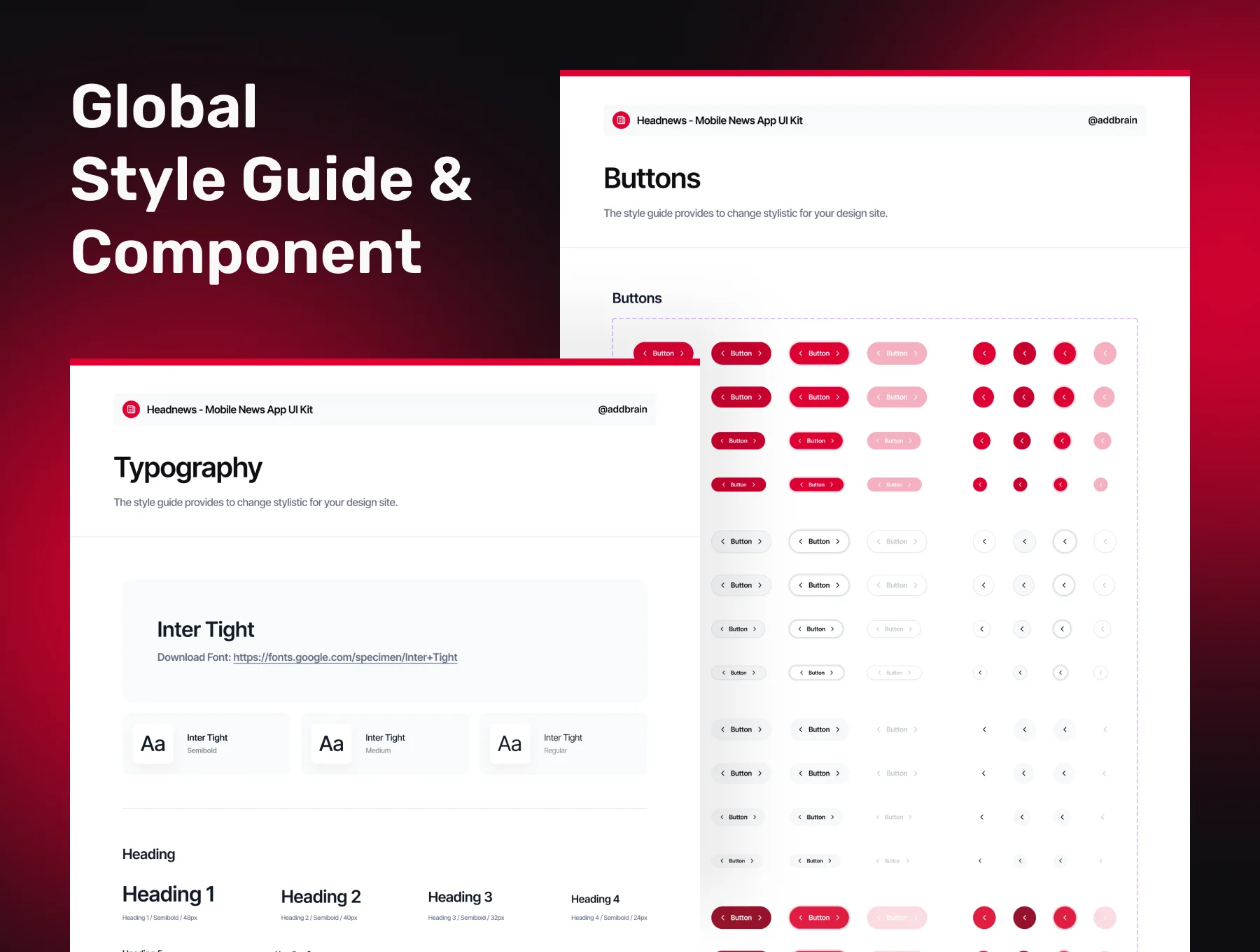 HeadNews - Modern Mobile News Premium App UI Kit 3
