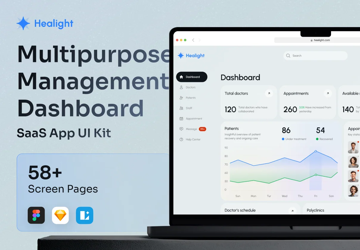 Healight - Multipurpose SAAS Management Dashboard Kit
