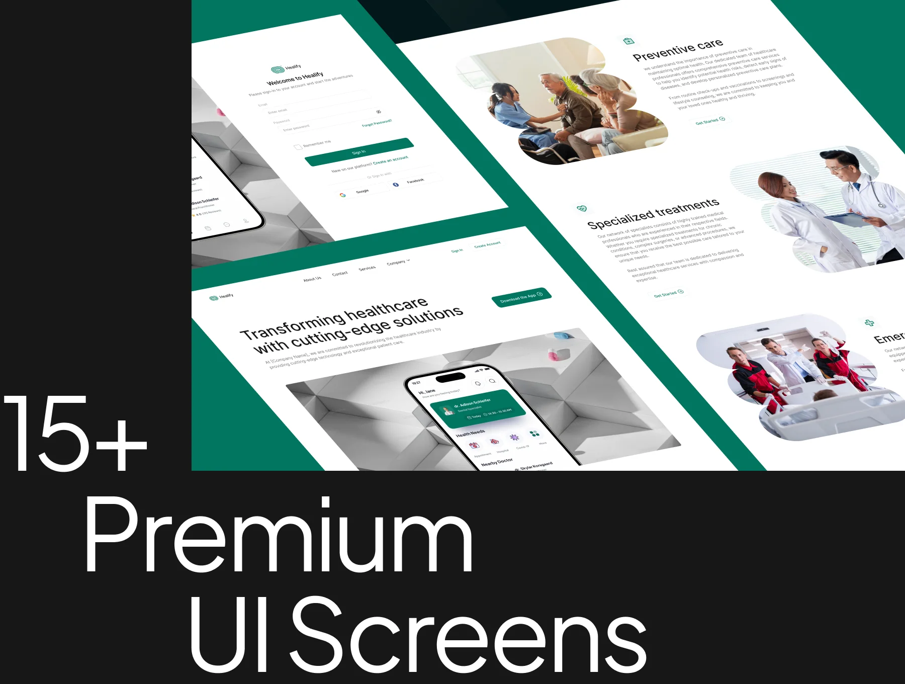 Health Care Landing Page UI Kit 5
