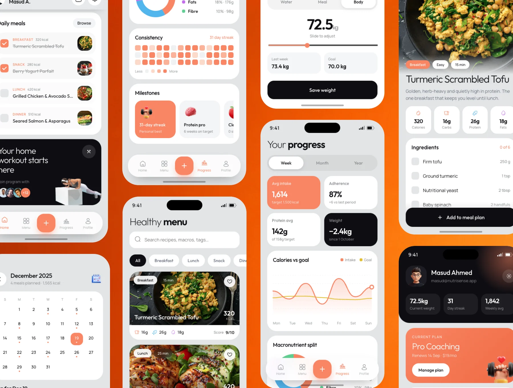 Health, Nutrition & Diet Mobile App UI Kit 3