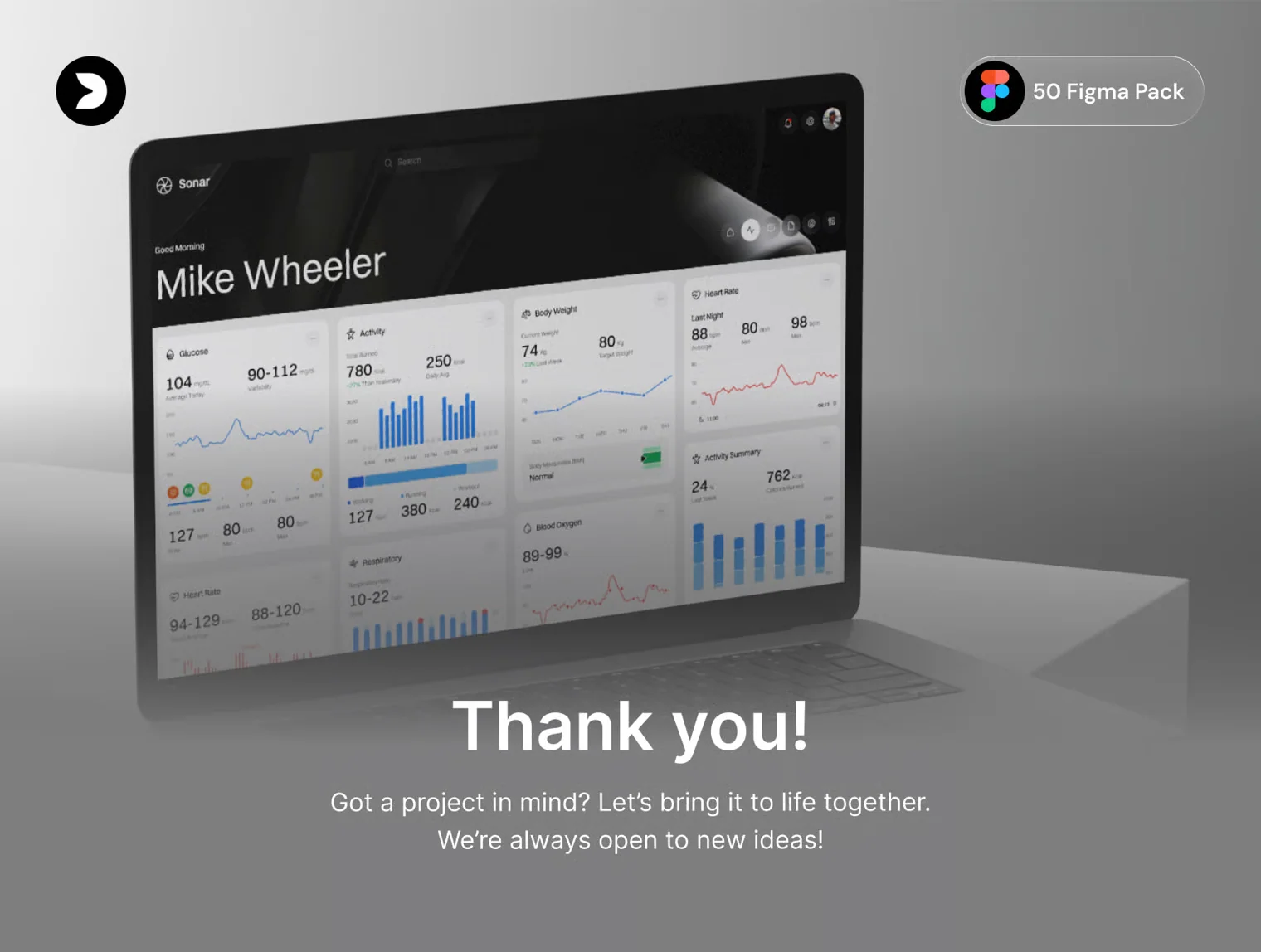 Healthcare Cards UI Kit – 100 Health & Medical Analytics Cards 8