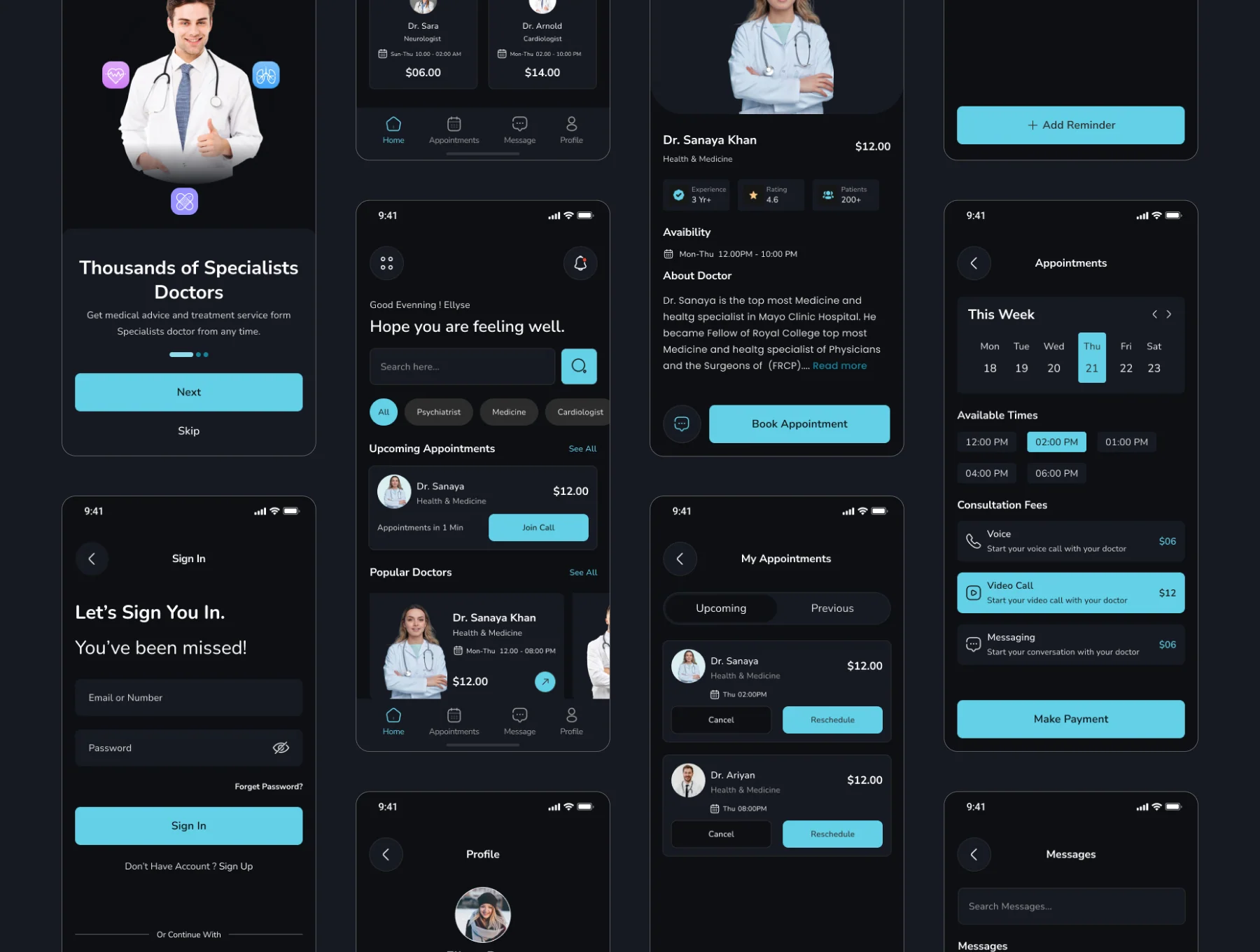 HealthMate - Doctor Appointment Booking App UI Kit