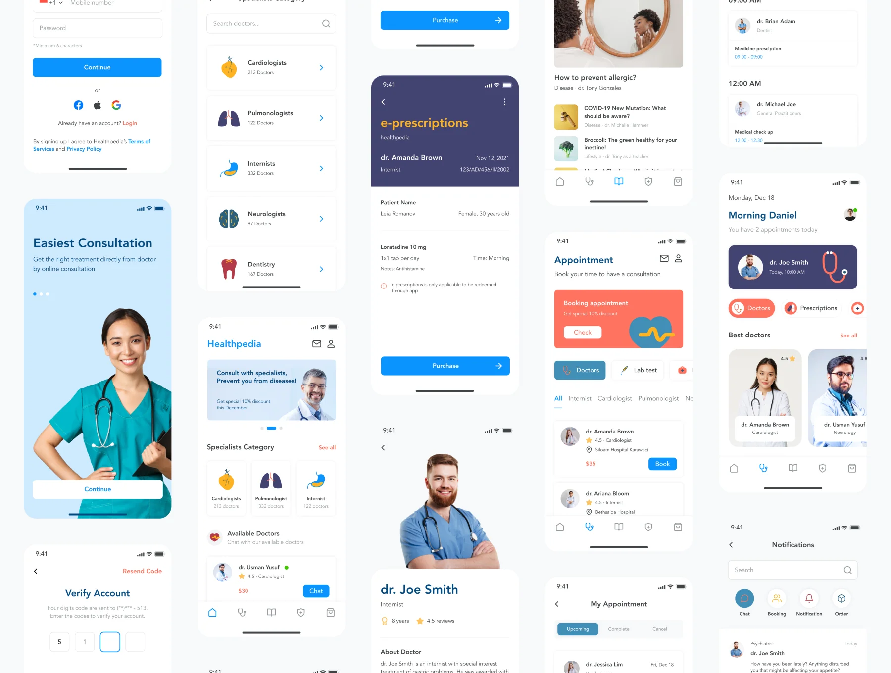 Healthpedia – Medical mobile app design UI Kit 3