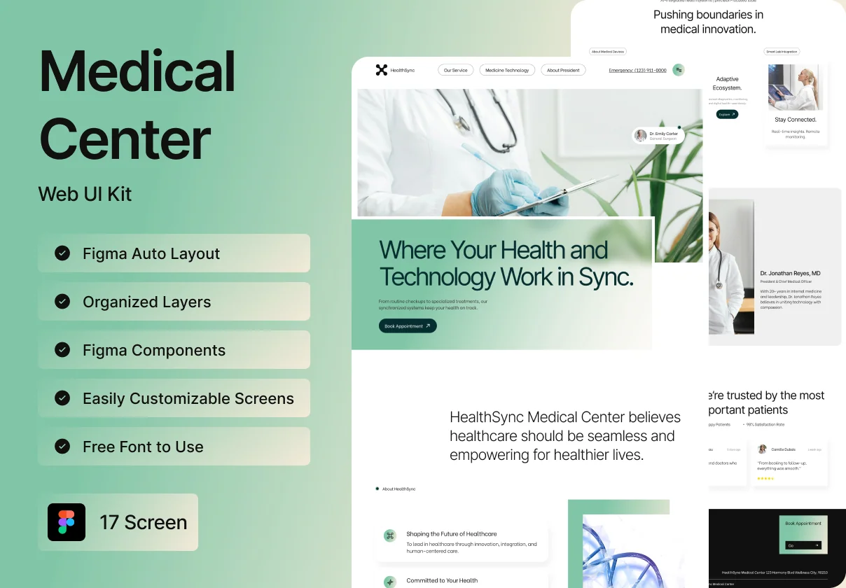 HealthSync - Medical Center Web UI