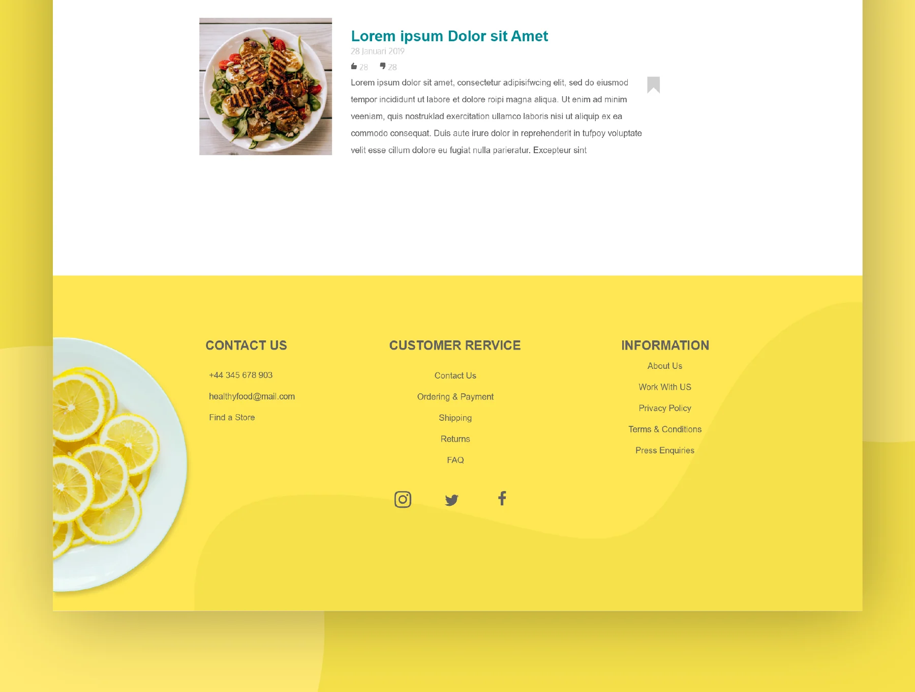 Healthy Food Website Template 4