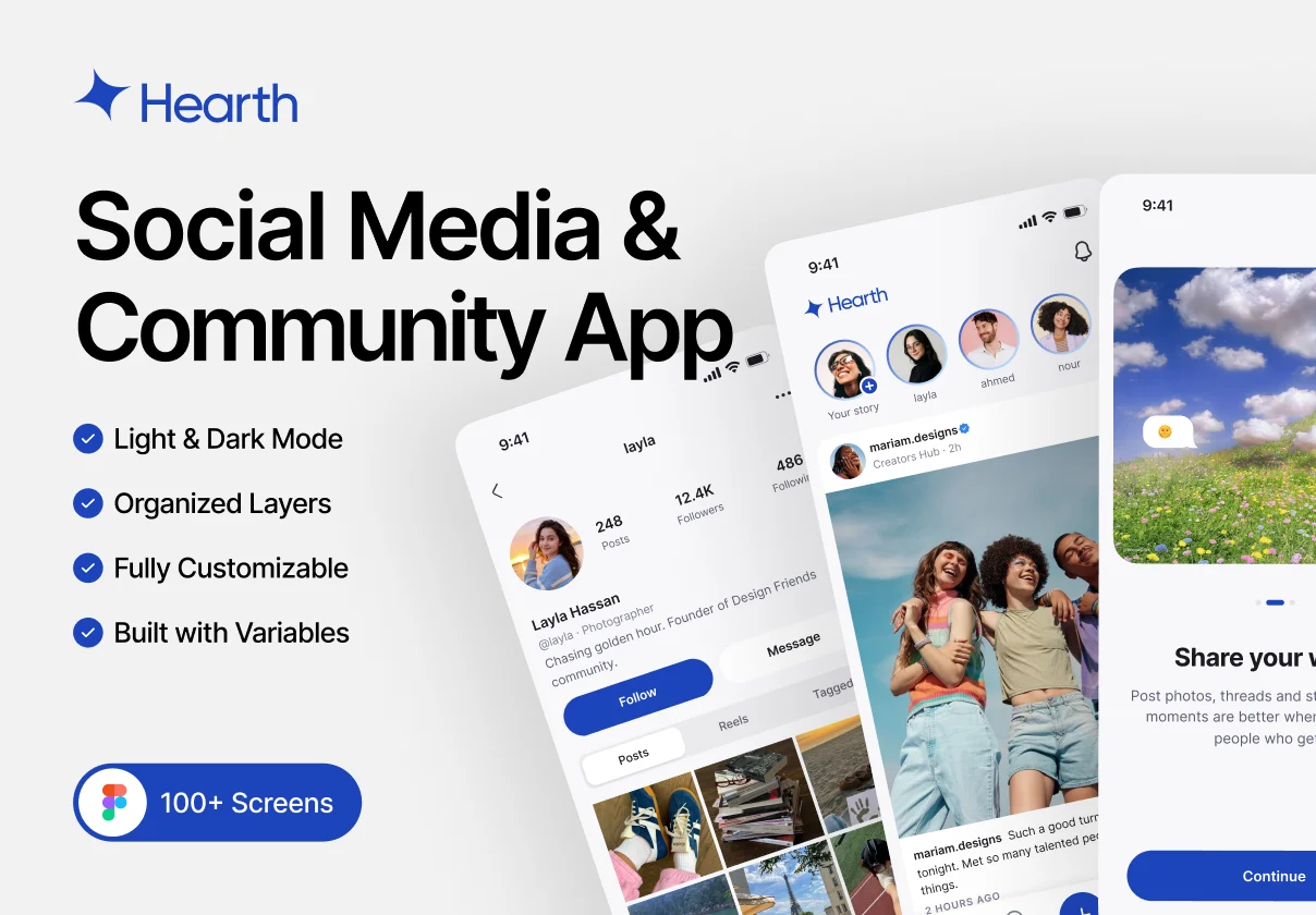 Hearth - Social Media & Community App