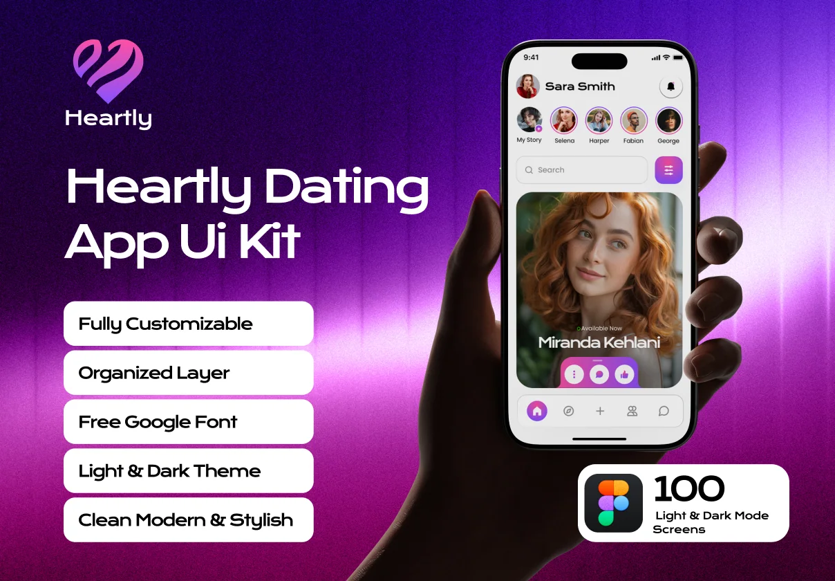Heartly — Modern Dating App UI Kit