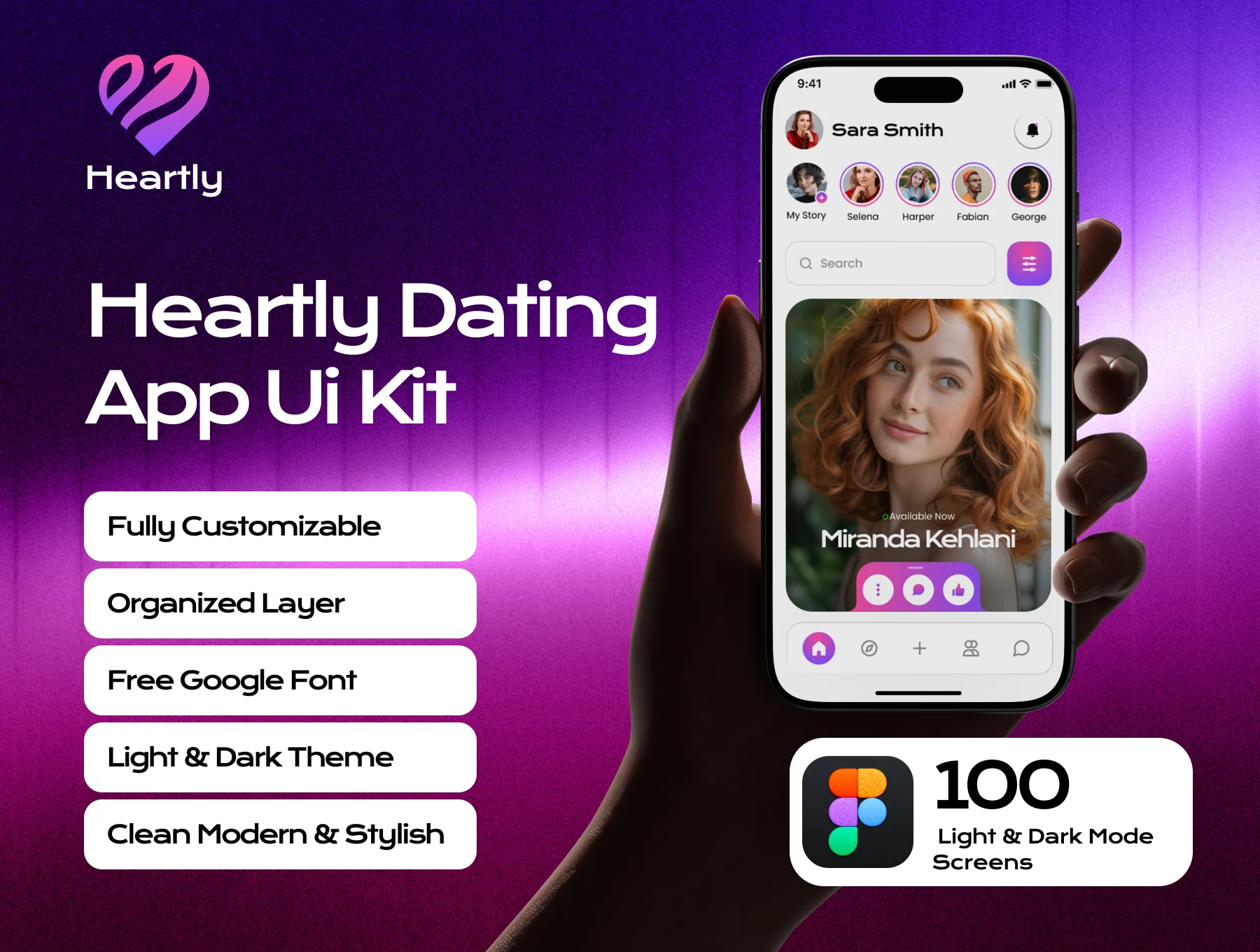 Heartly — Modern Dating App UI Kit