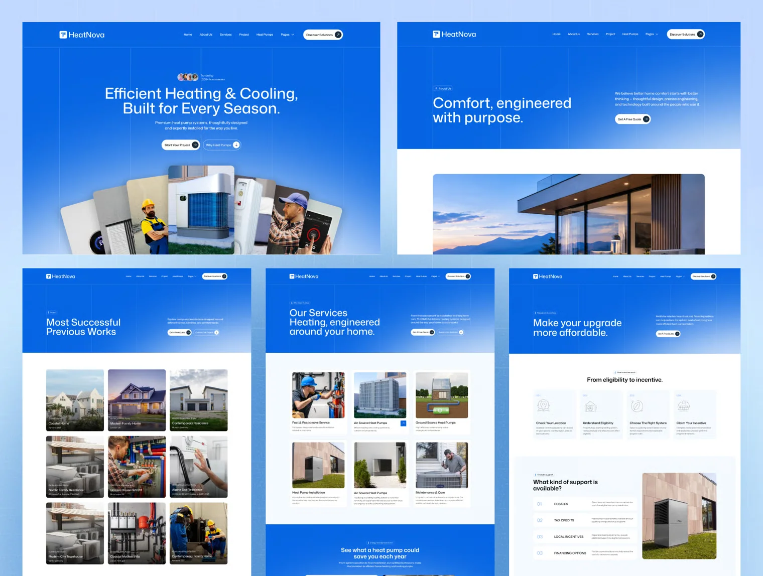 HeatNova – Heat Pump Service Website Template 3