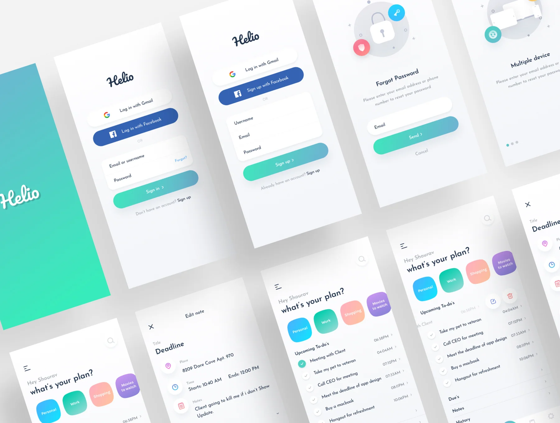 Helio to-do list iOS UI kit 3