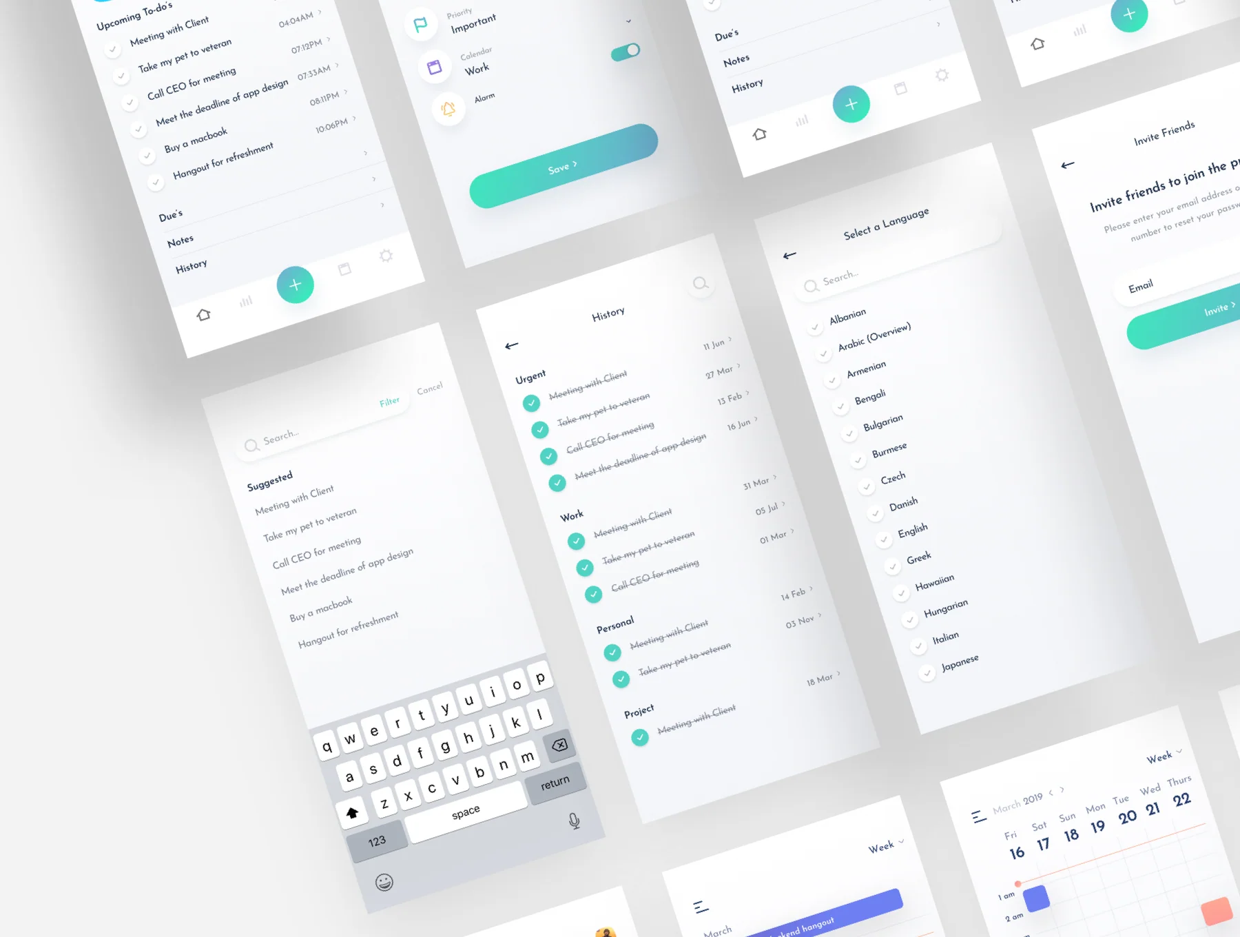 Helio to-do list iOS UI kit 5