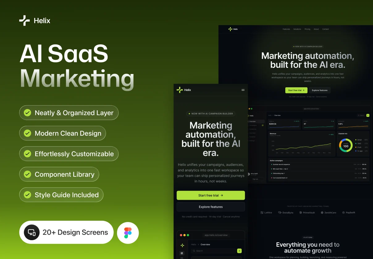 Helix - AI SaaS Marketing UI Kit