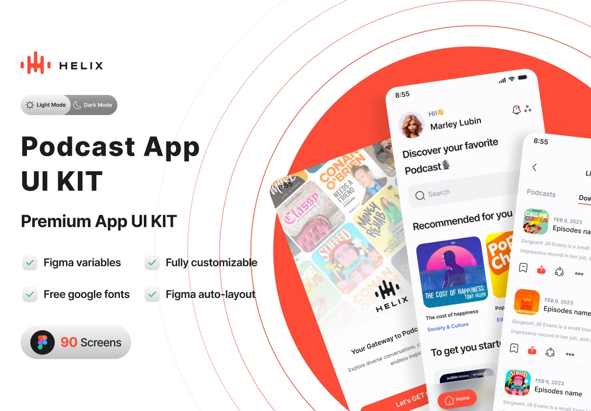 HELIX - Podcast App UI Kit